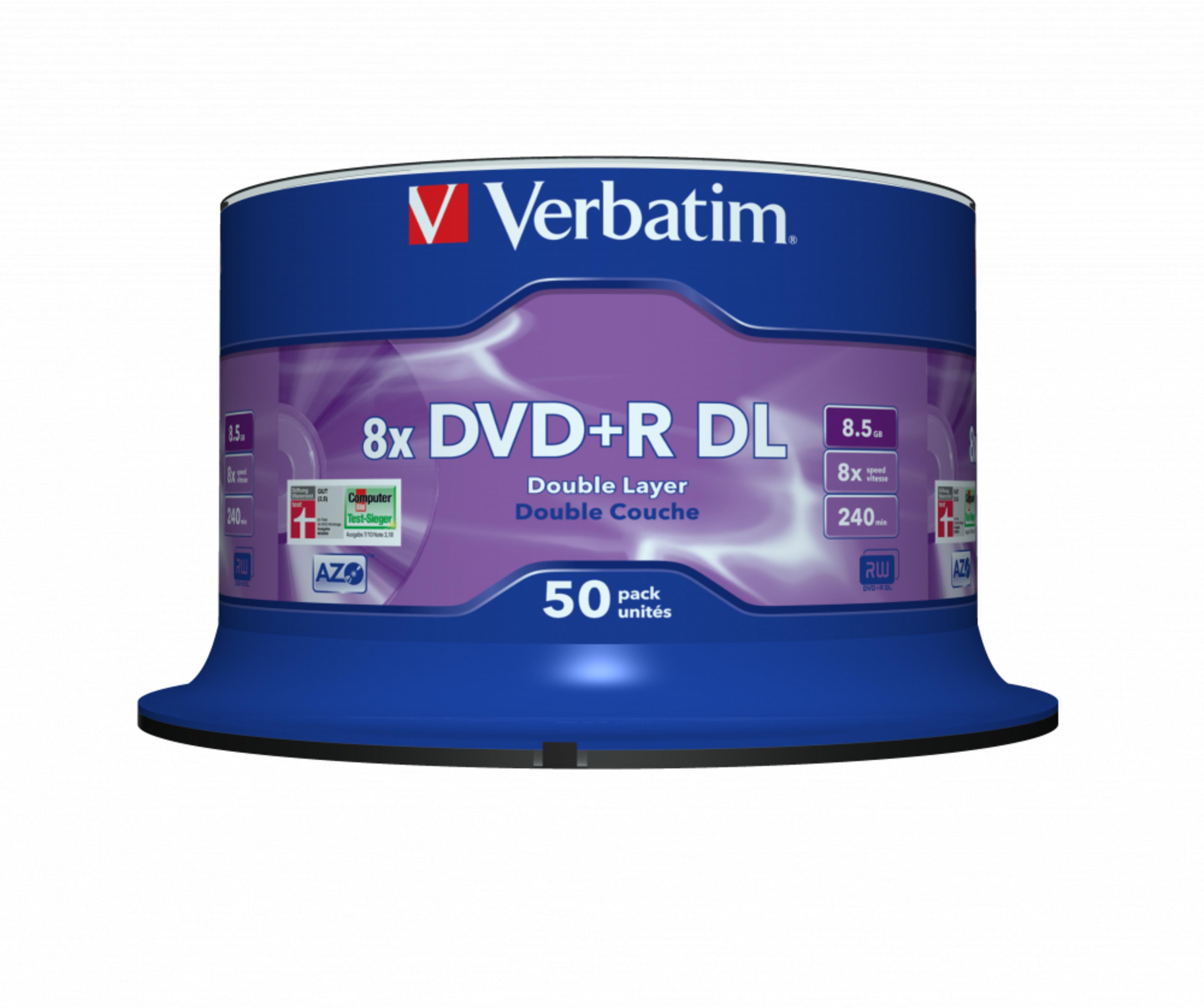 Verbatim DVD+R DL 8.5GB 8x SP 50-pack