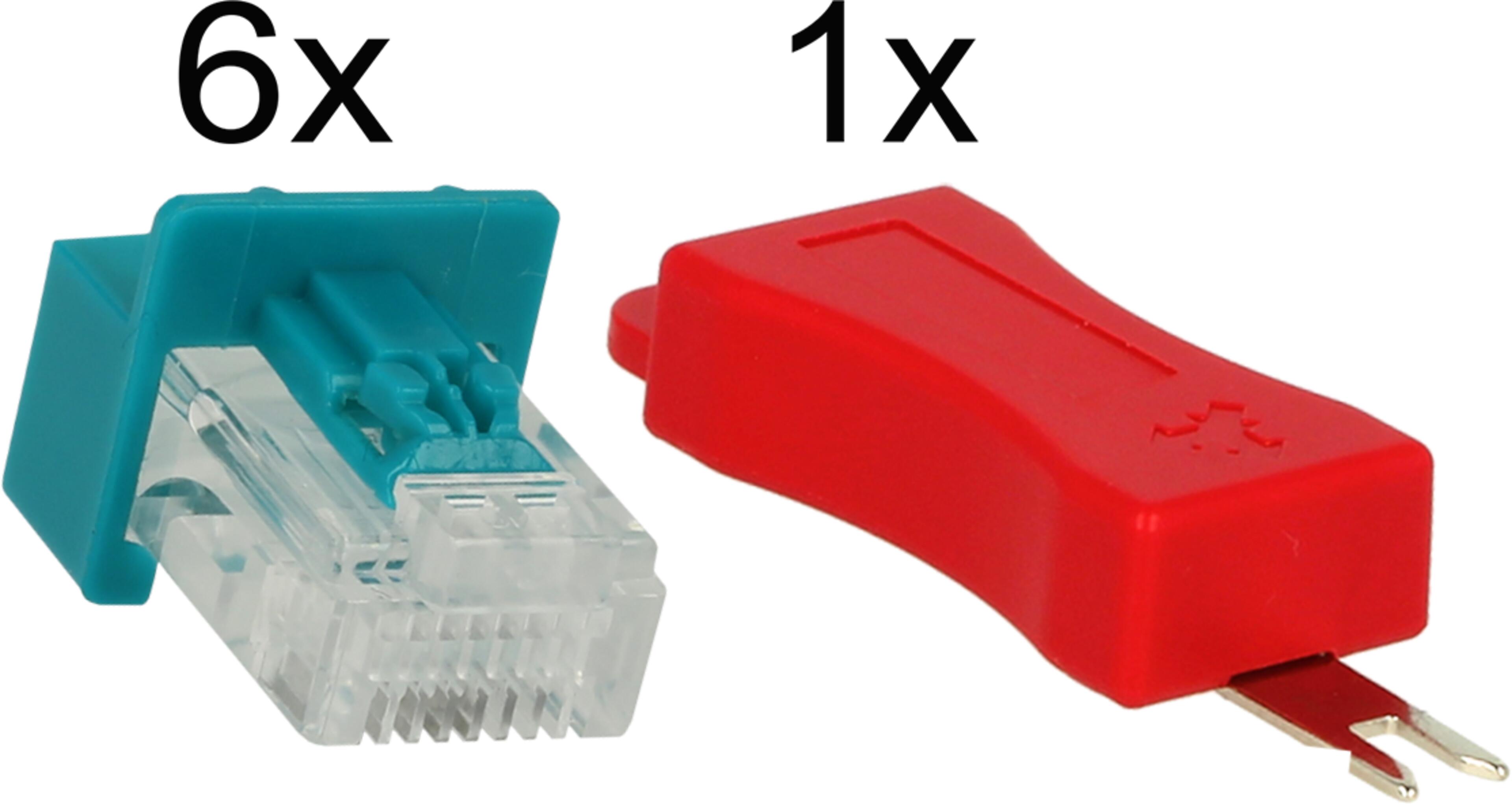 RJ45 Port lock 6Stk +1key