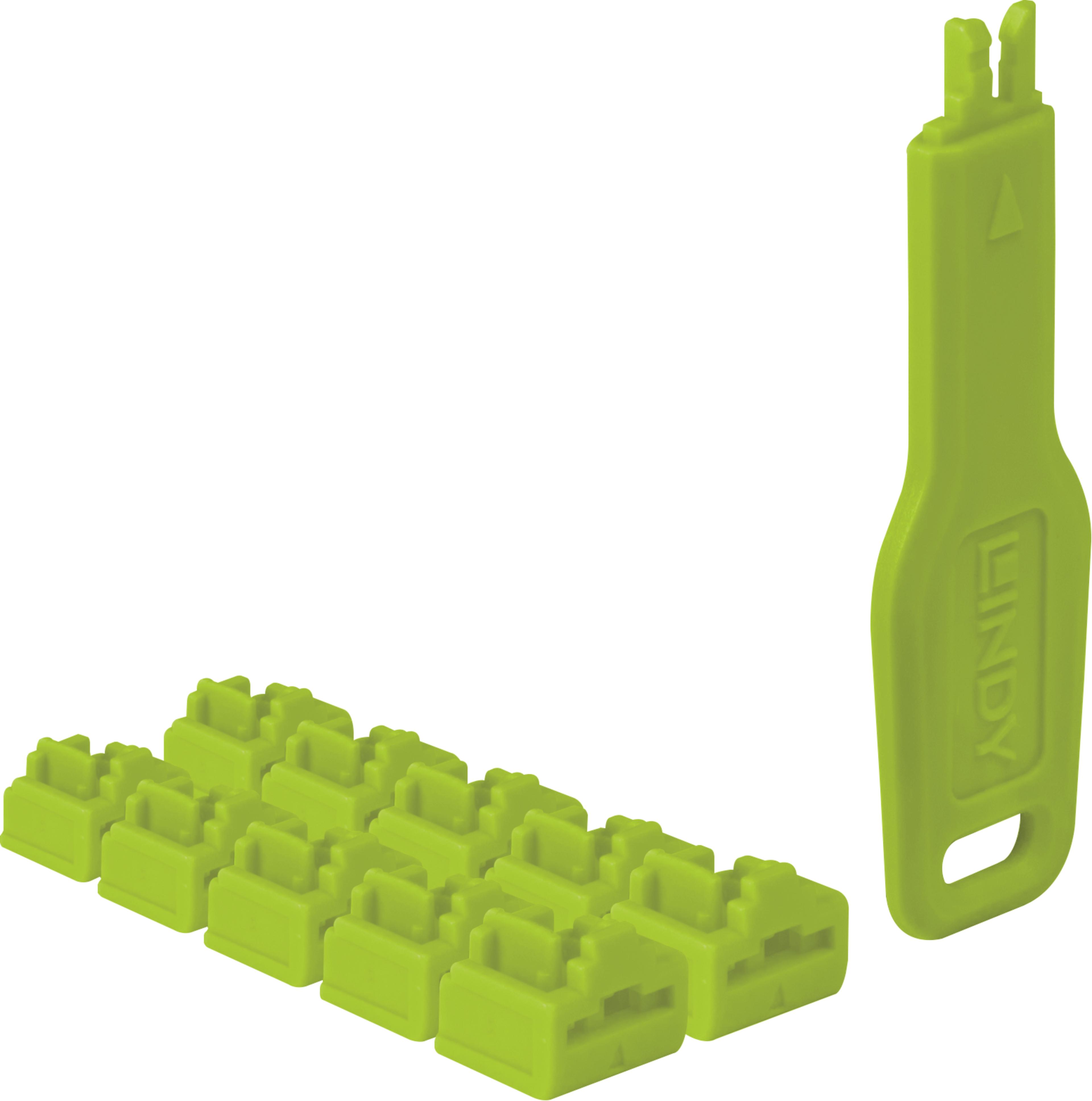 RJ45 Port Blocker Green 10x + 1 Key
