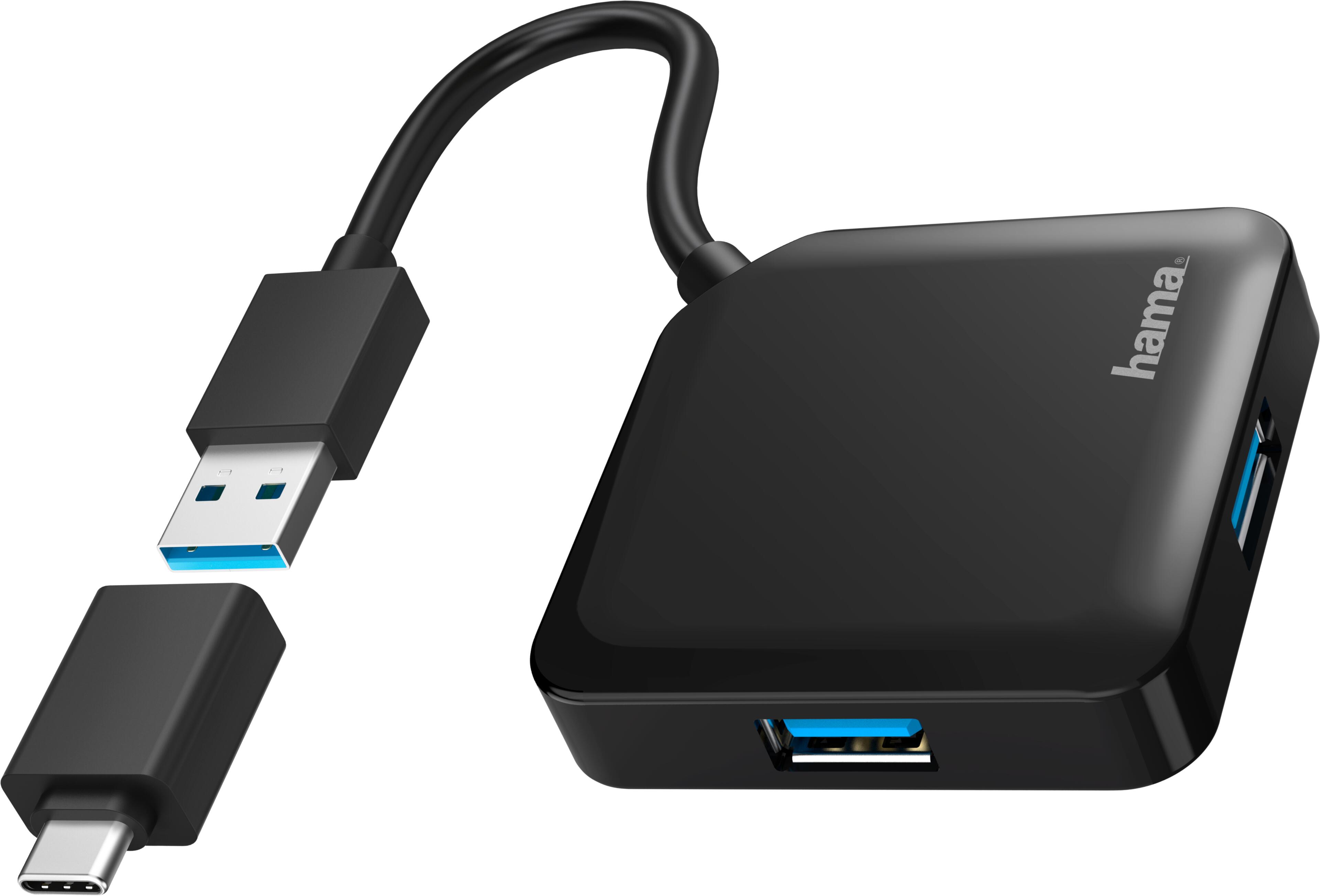 Hama USB Hub 3.0 4-port Black