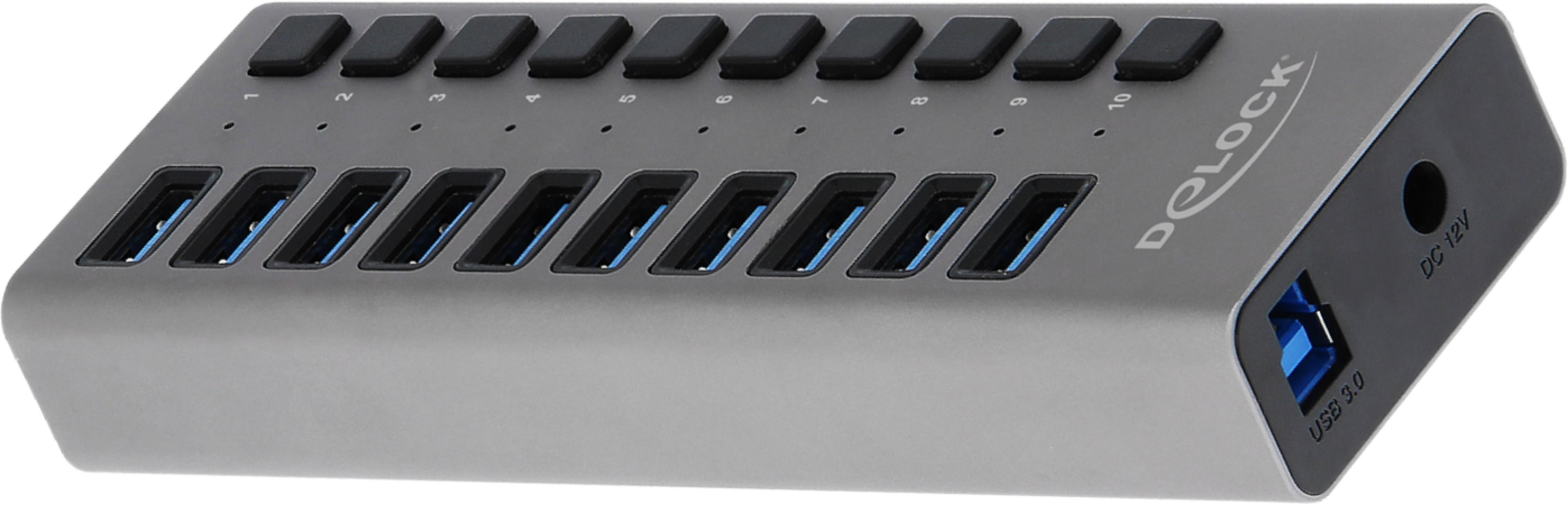 Delock USB Hub 3.0 10-port + Switch