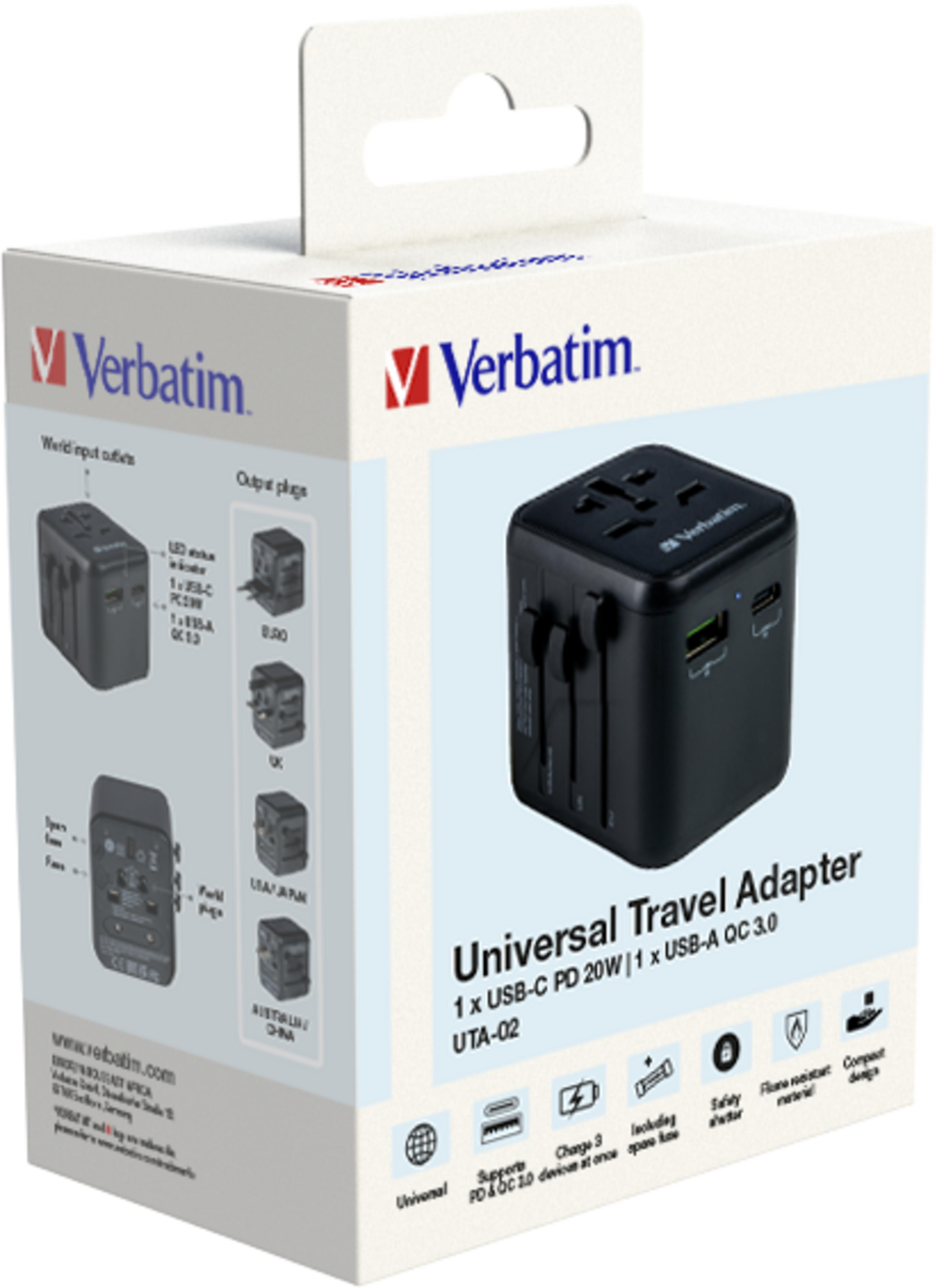 Verbatim World + 2x USB Travel Adapter