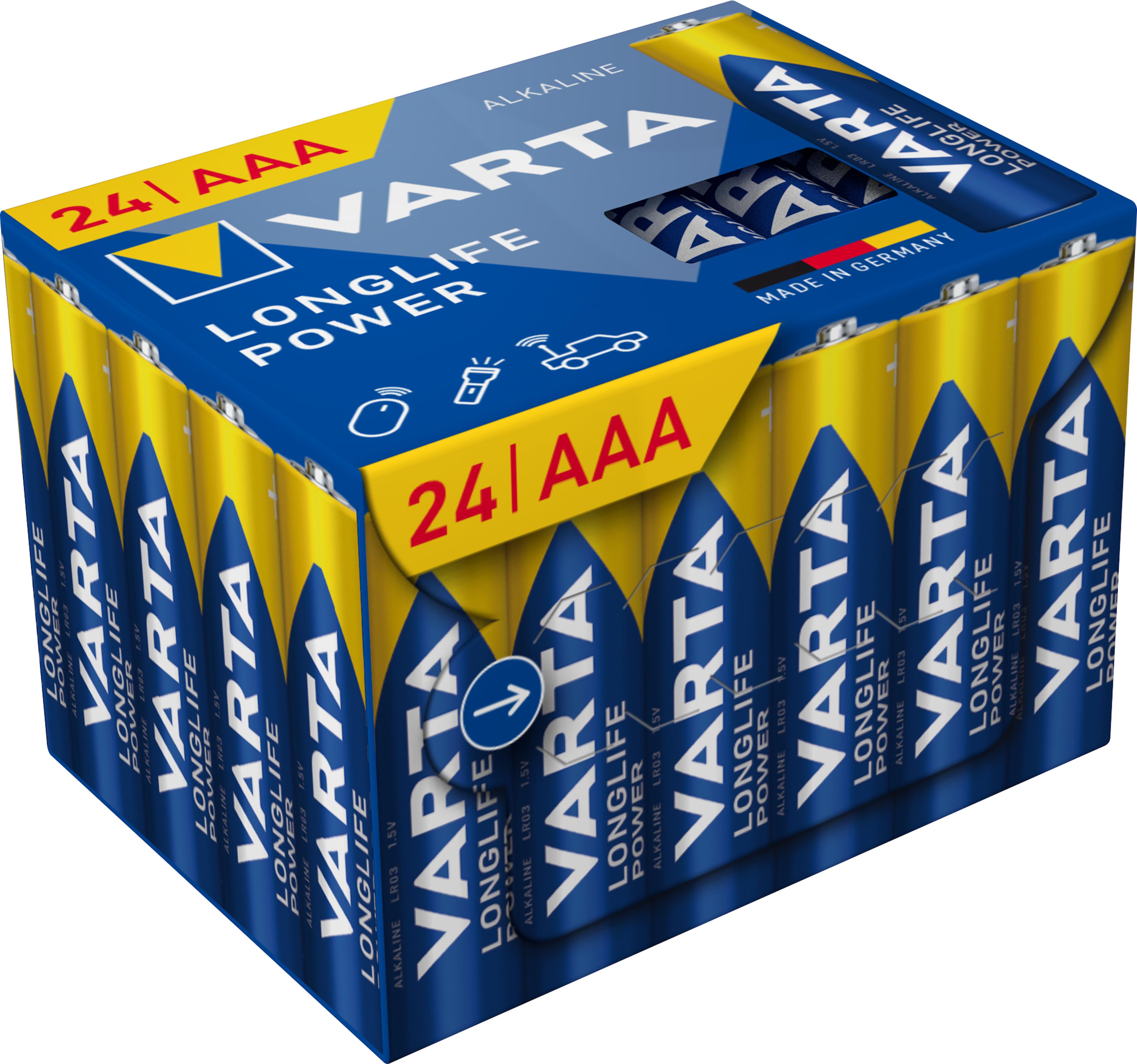 Varta Longlife Power AAA Batteries 24x