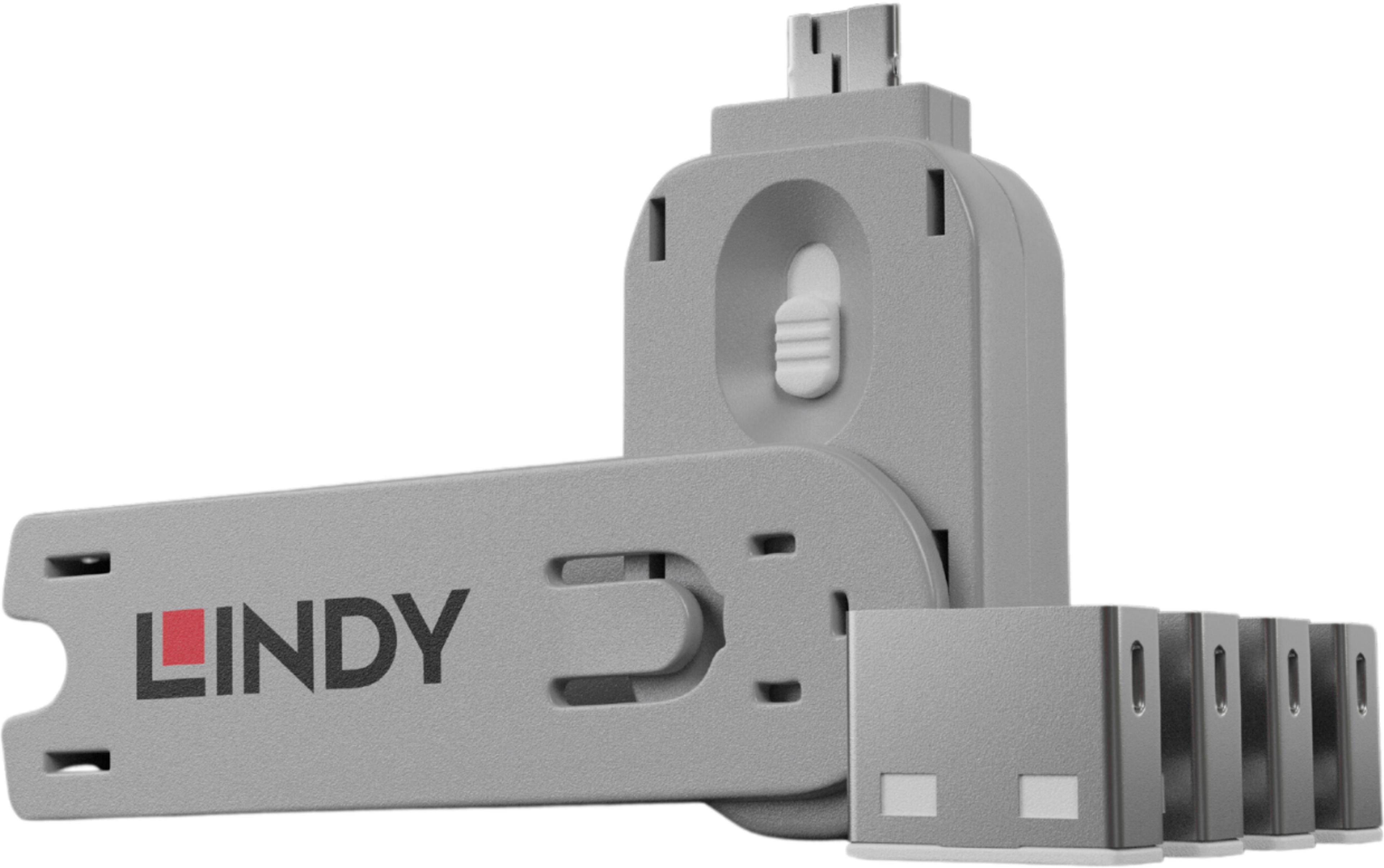 LINDY USB-A Port Blocker 4x/1x Key