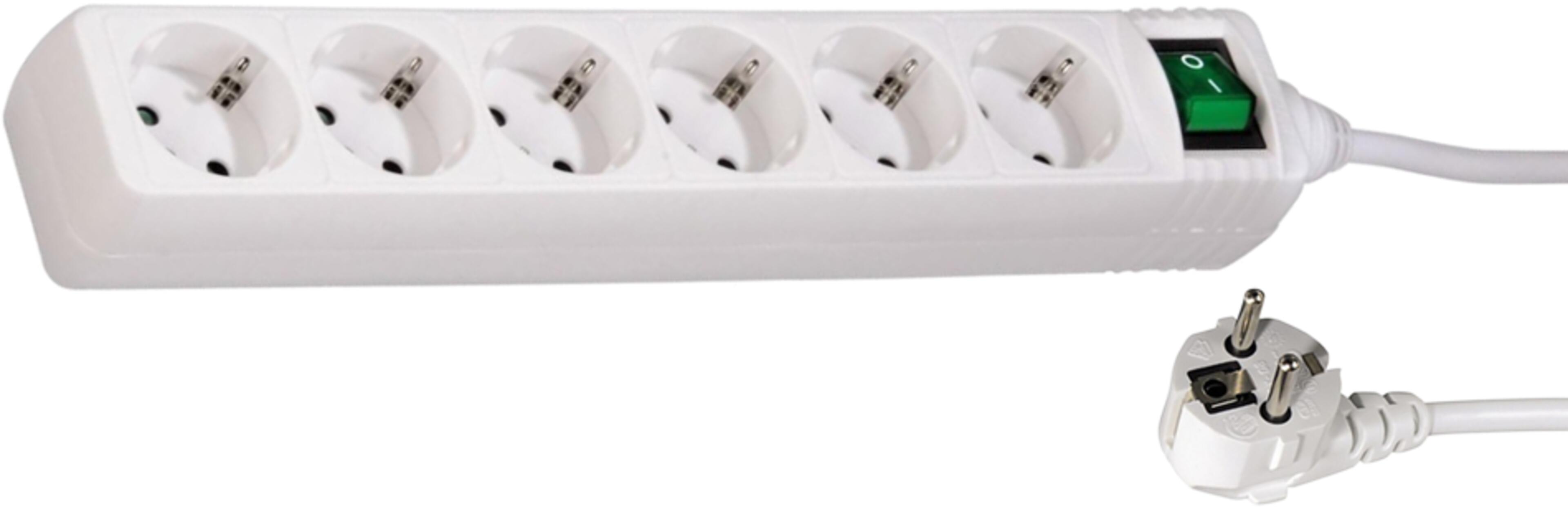 Power Strip 6-way 3m w/ Switch White