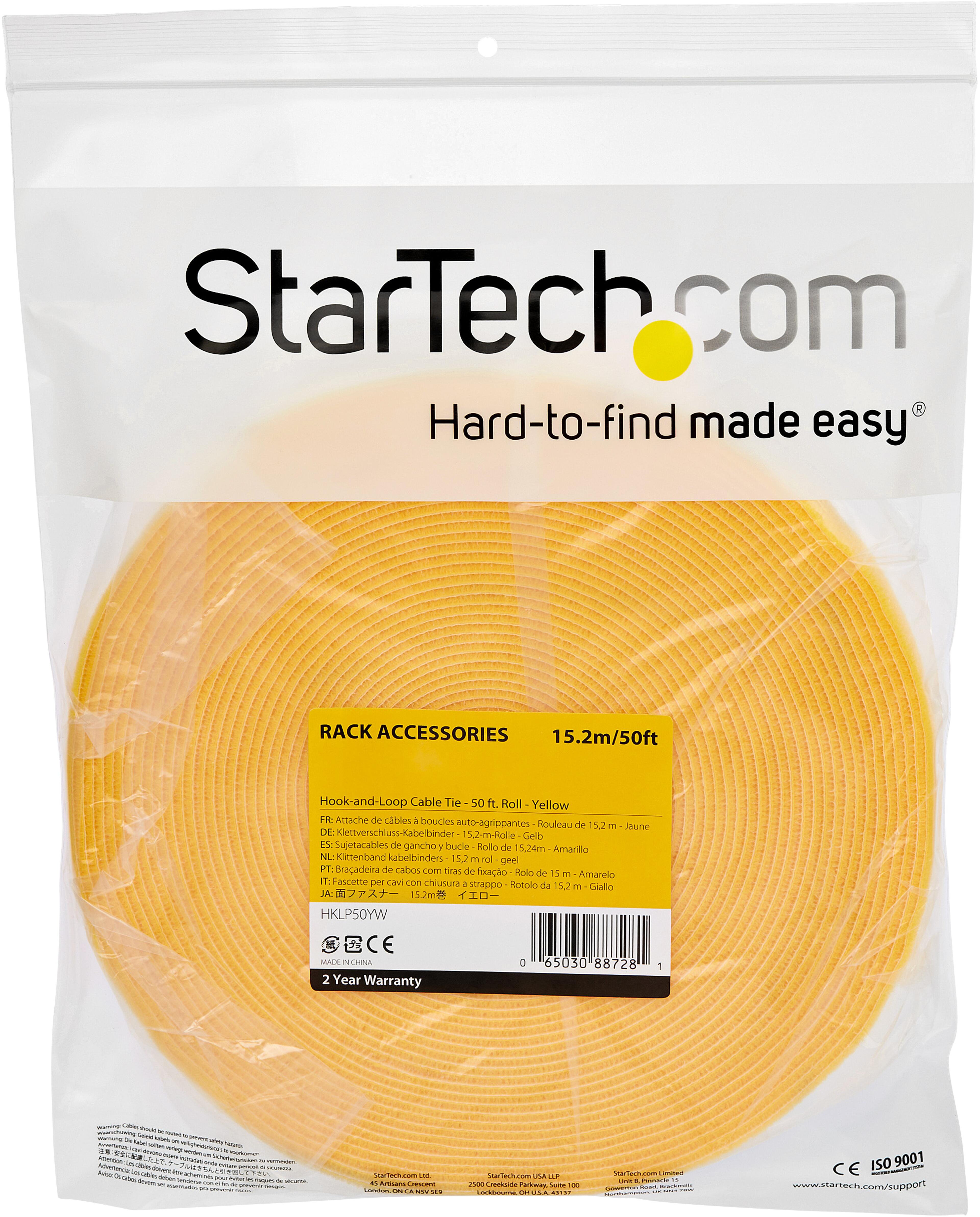 Łącznik kabli, rzep rolka 15000 mm, żół