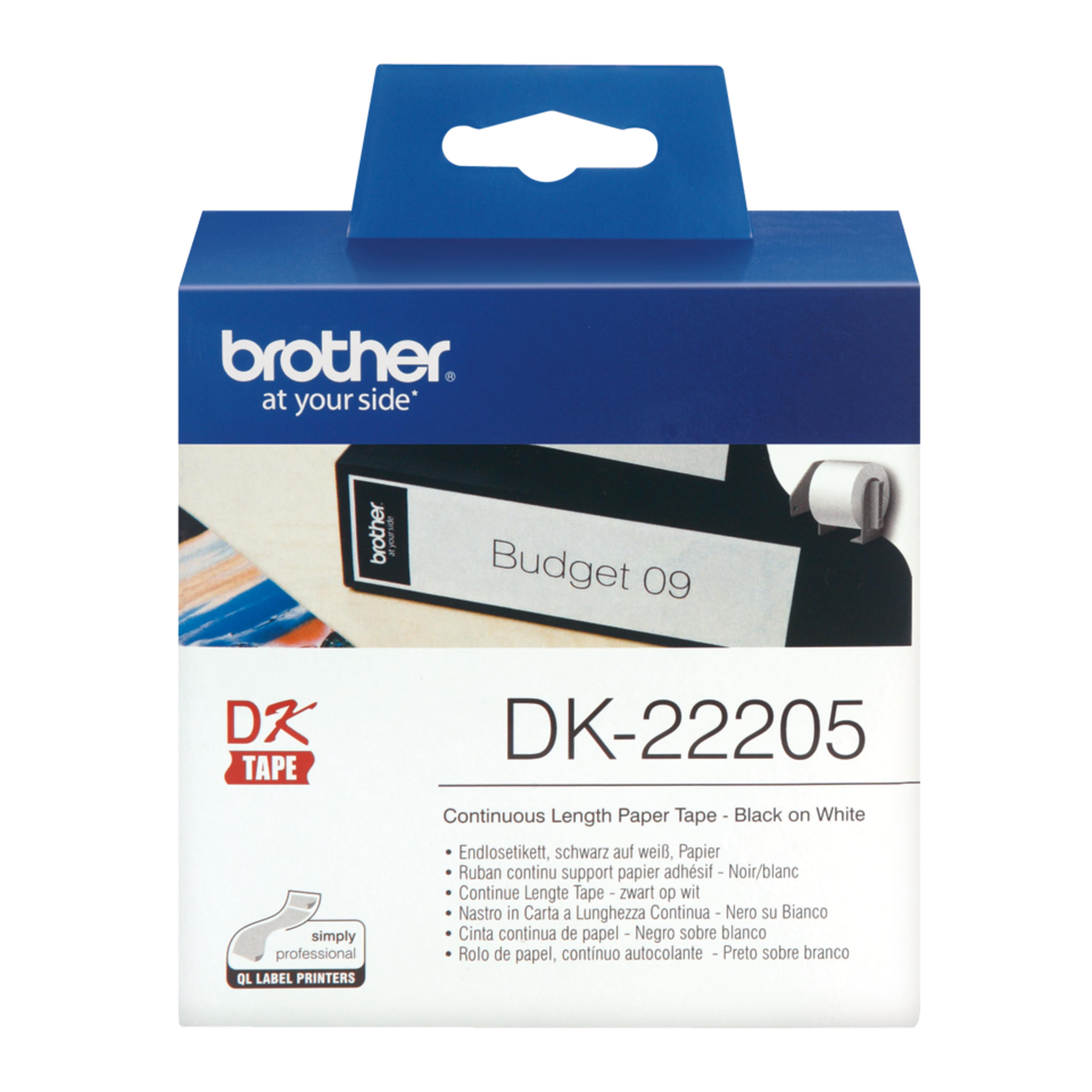 Brother 62mmx30m Cont Label Roll White