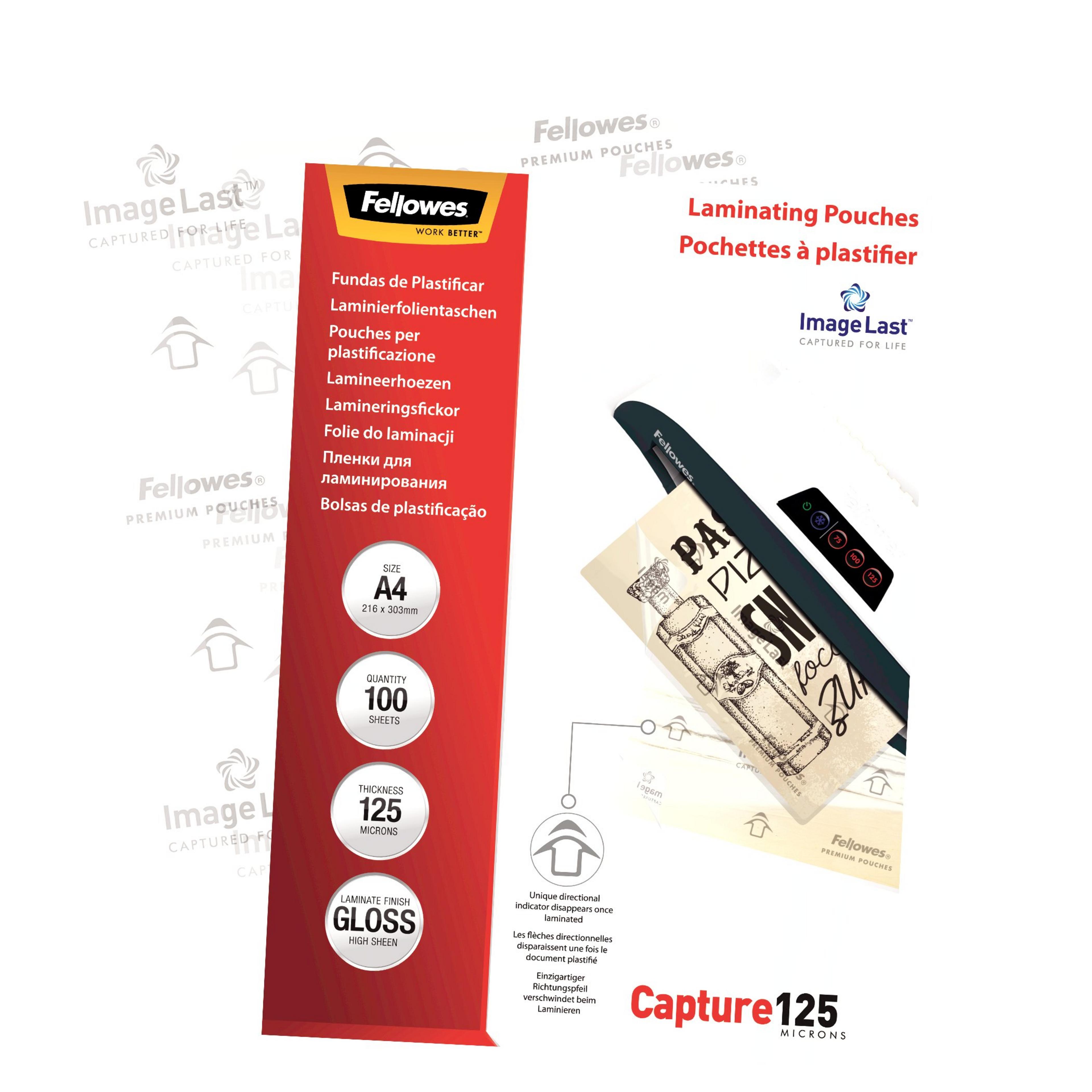 Fellowes A4 125µ Laminating Pouches x100