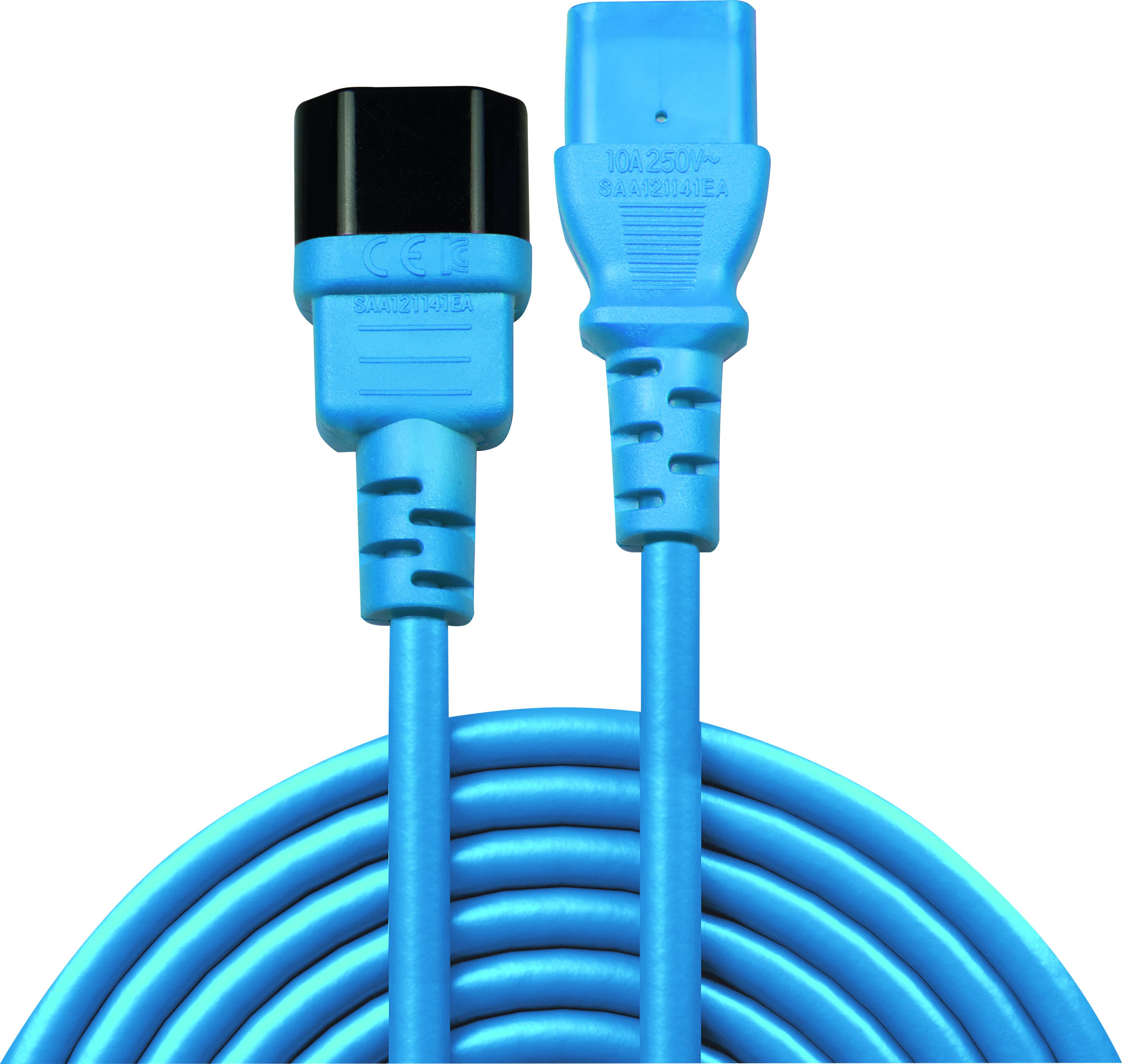 Power Cable C13 - C14 0.5m Blue
