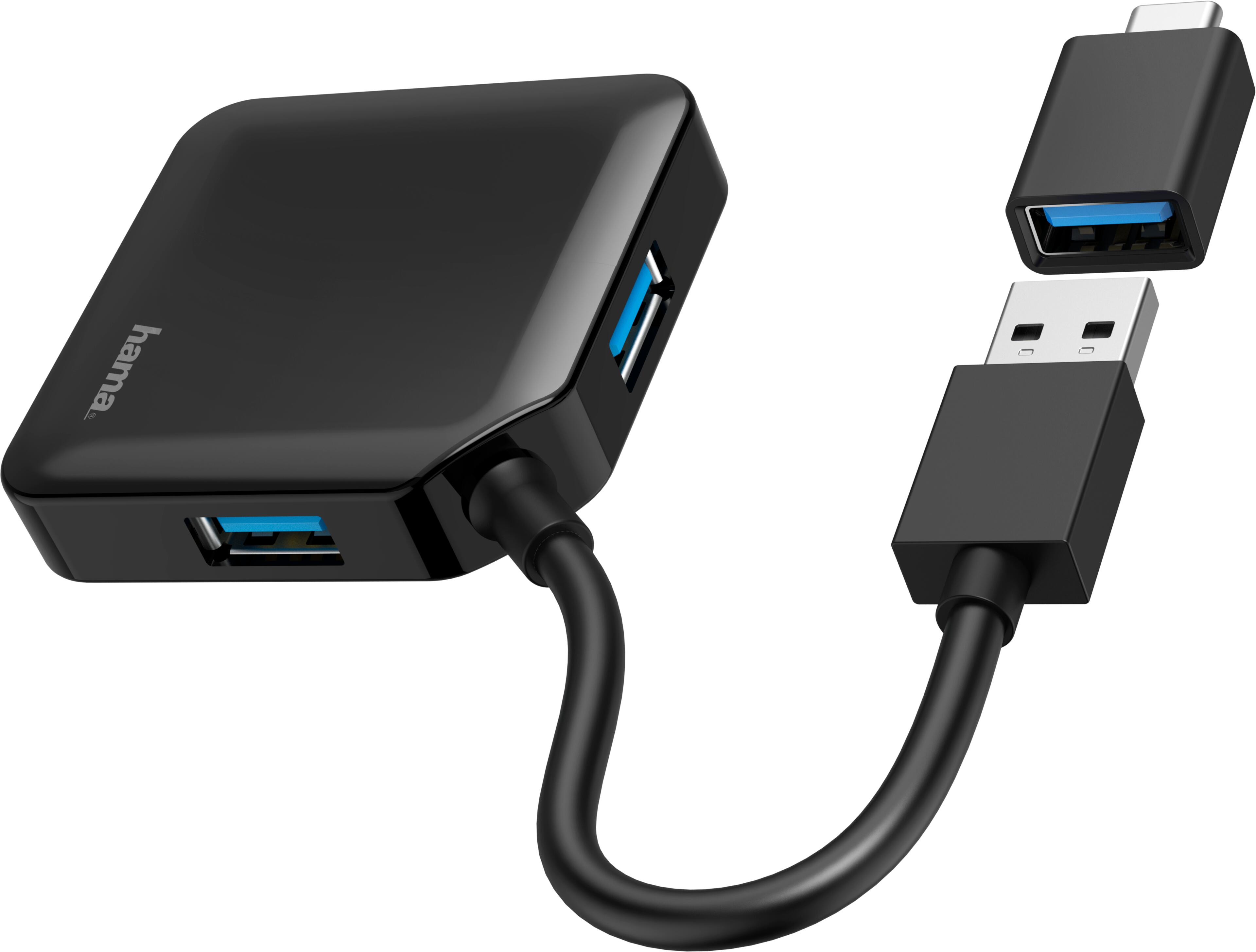 Hama USB Hub 3.0 4-port Black