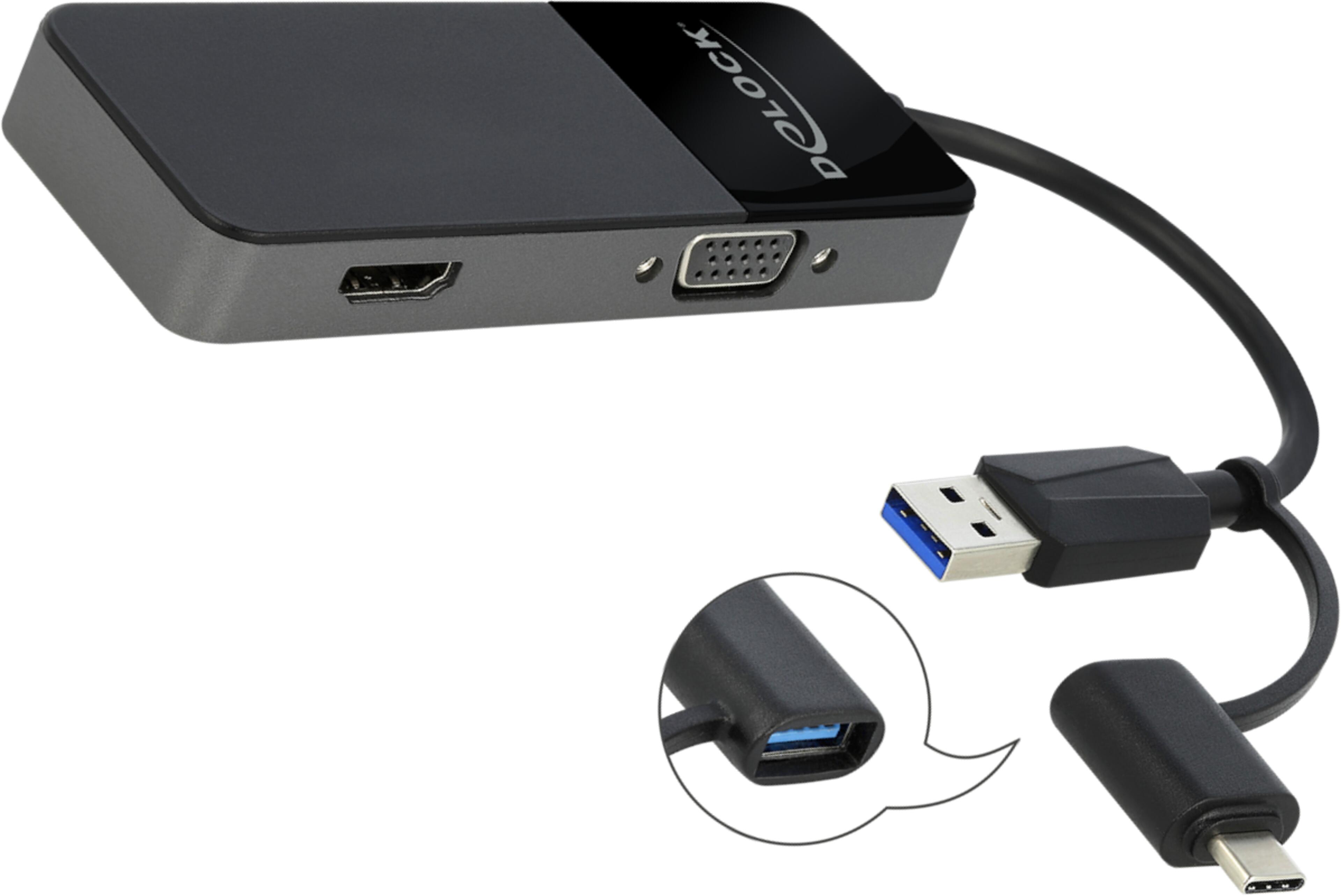 Adapter USB Type-A/C - VGA/HDMI