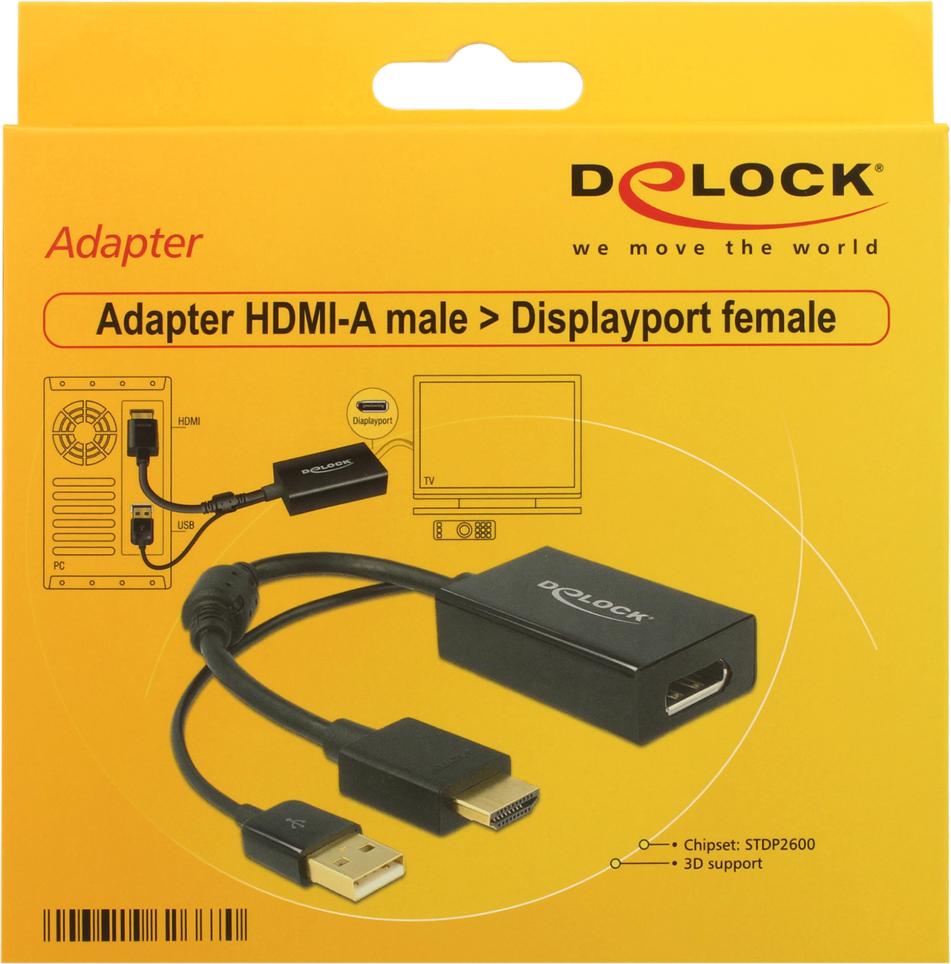 Convert. HDMI A m. vers DisplayPort f.