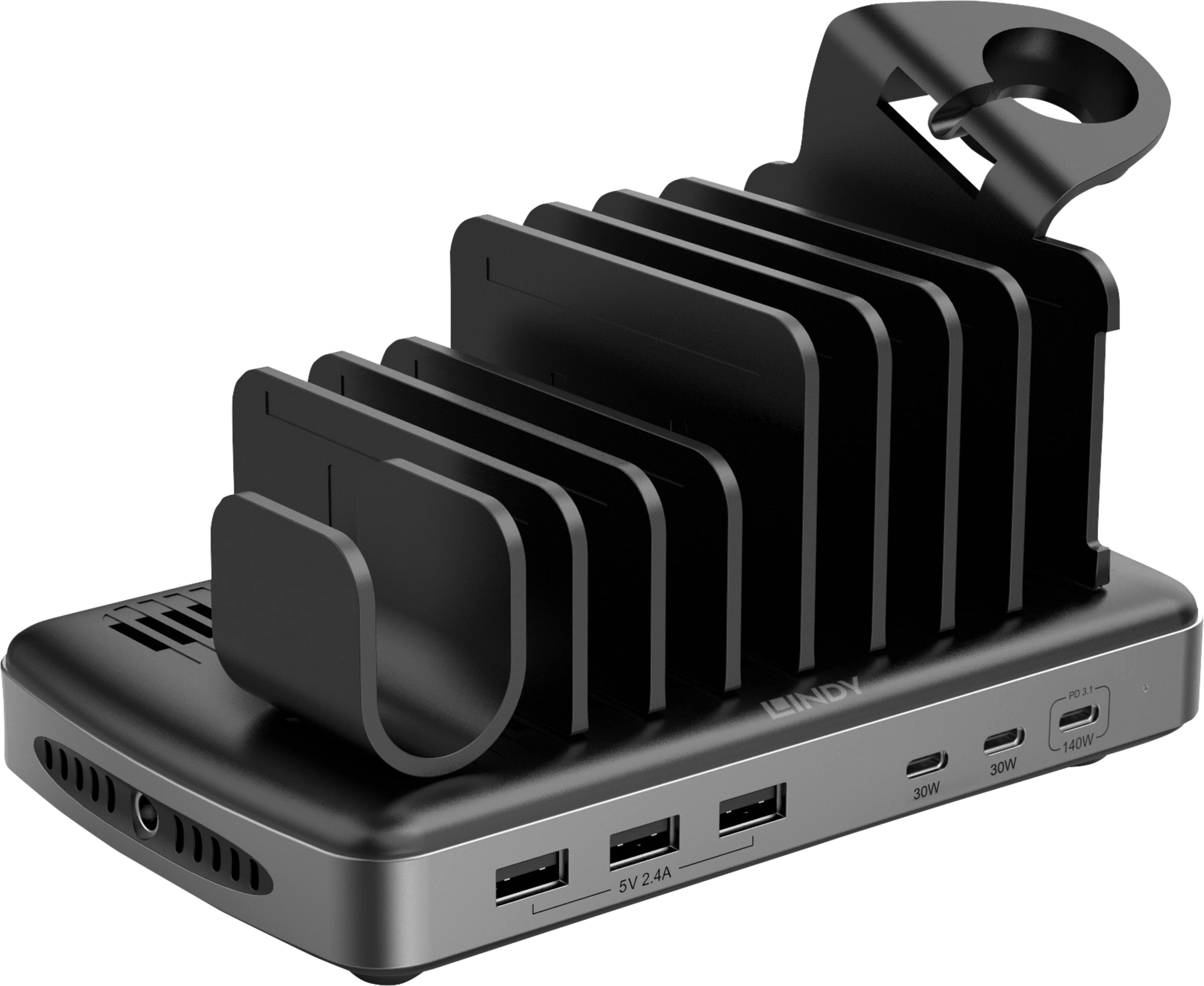 LINDY USB Charging Station 6-port Black