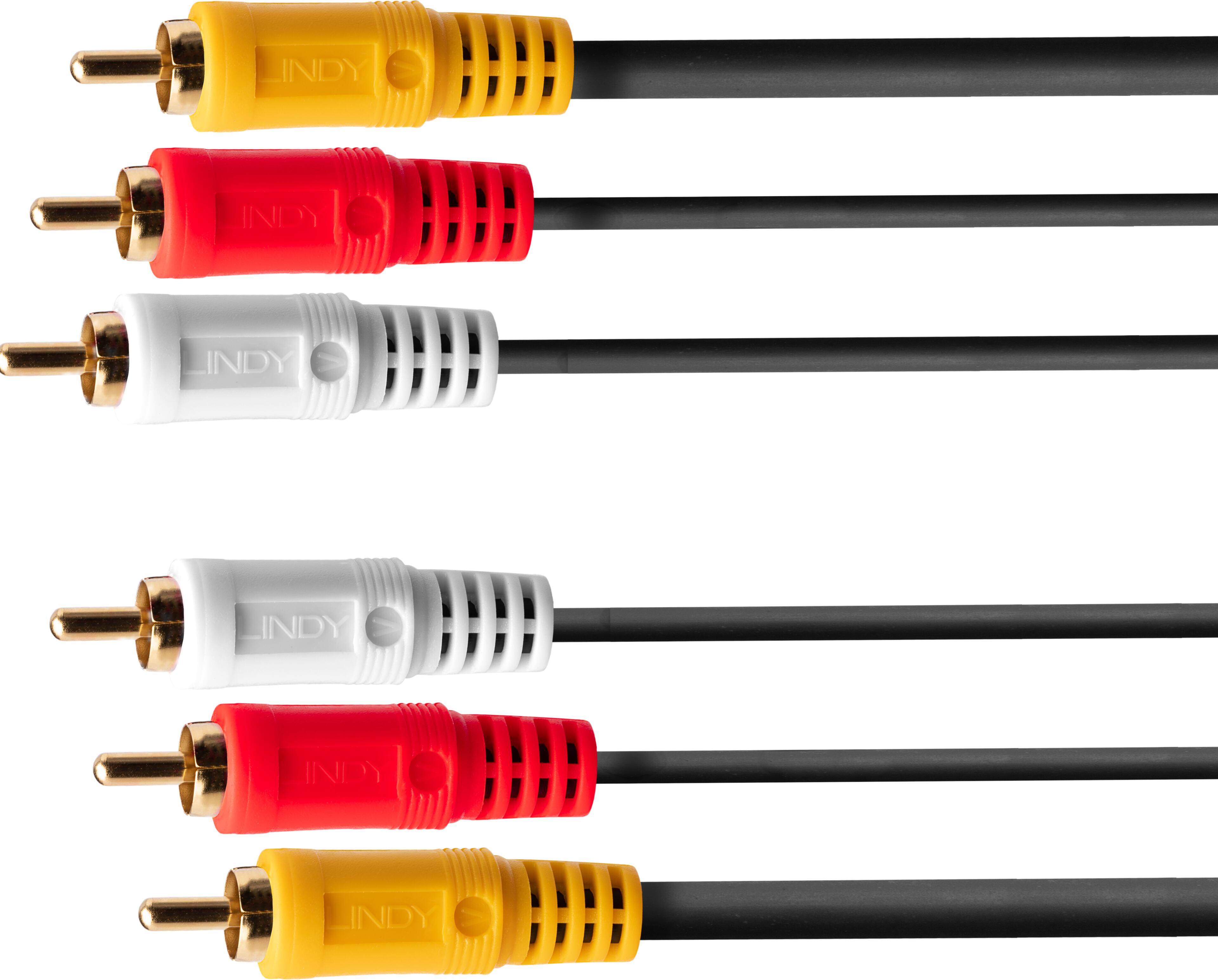 Câble 3 x RCA m. - 3 x RCA m. 1 m