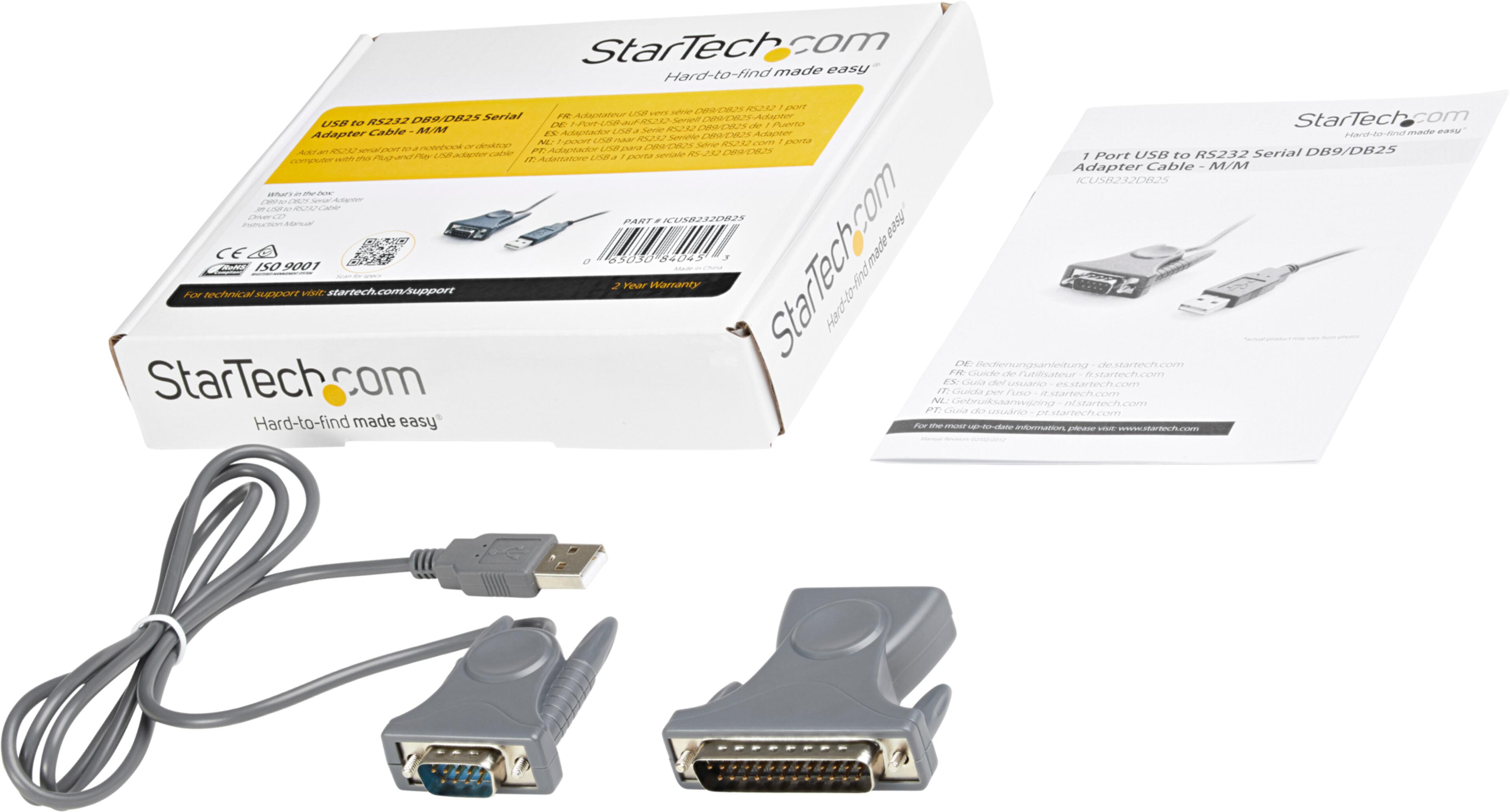 Adapter DB9+DB25/m - USB-A/m 0.9m