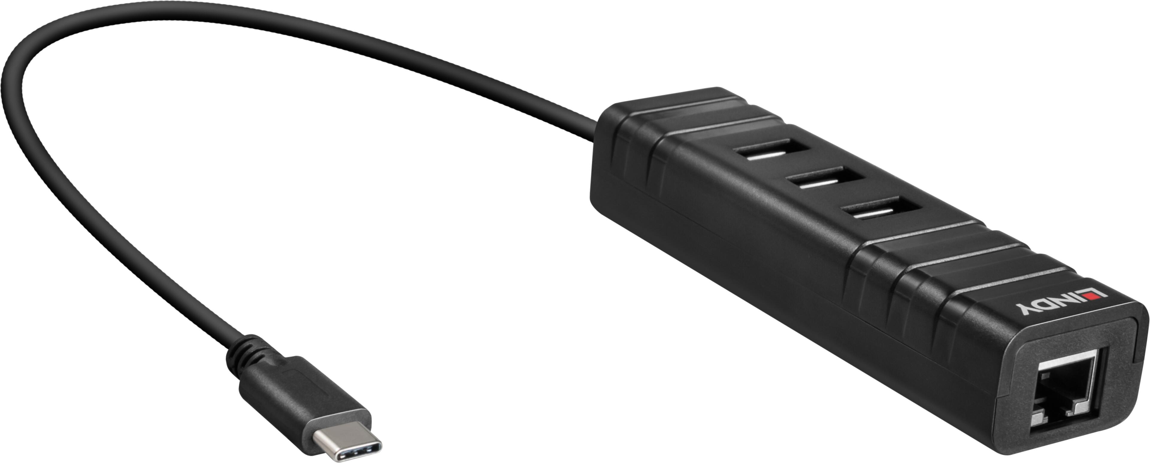 LINDY USB Hub 3.0 3-port + Gb Ethernet