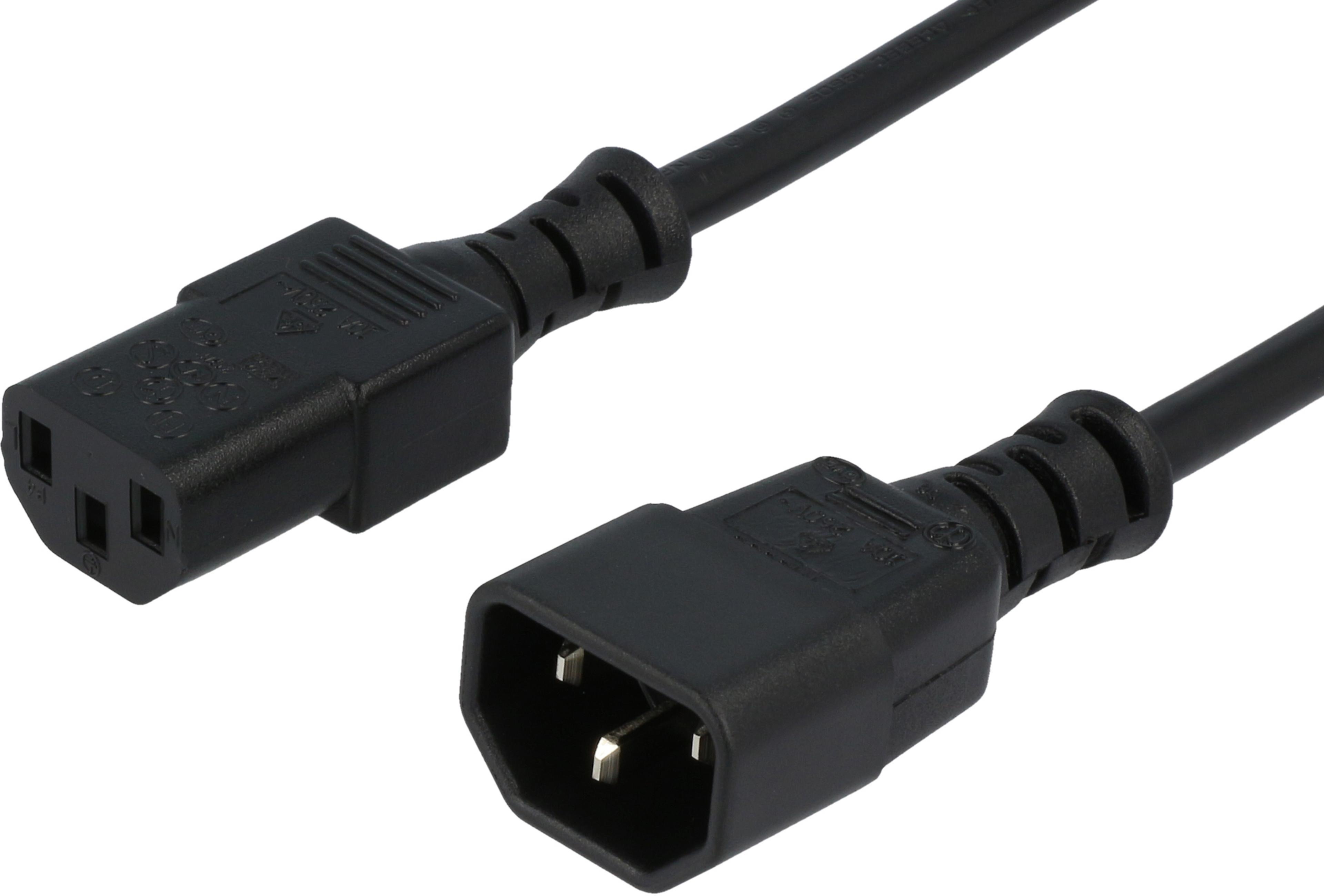 Power Cable C13 - C14 0.5m Black