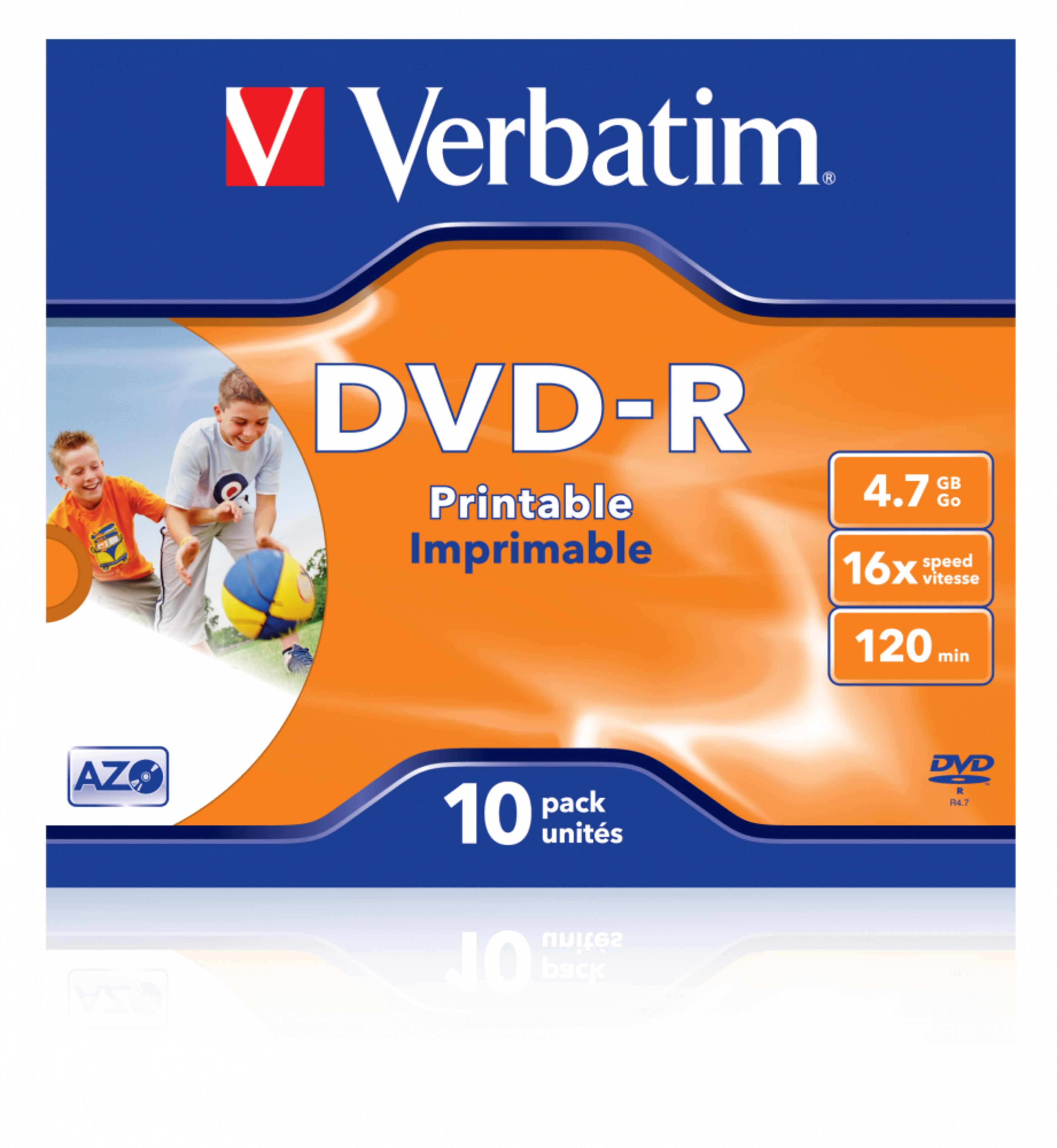 Verbatim DVD-R 4.7GB 16x Ink JC 10-pack