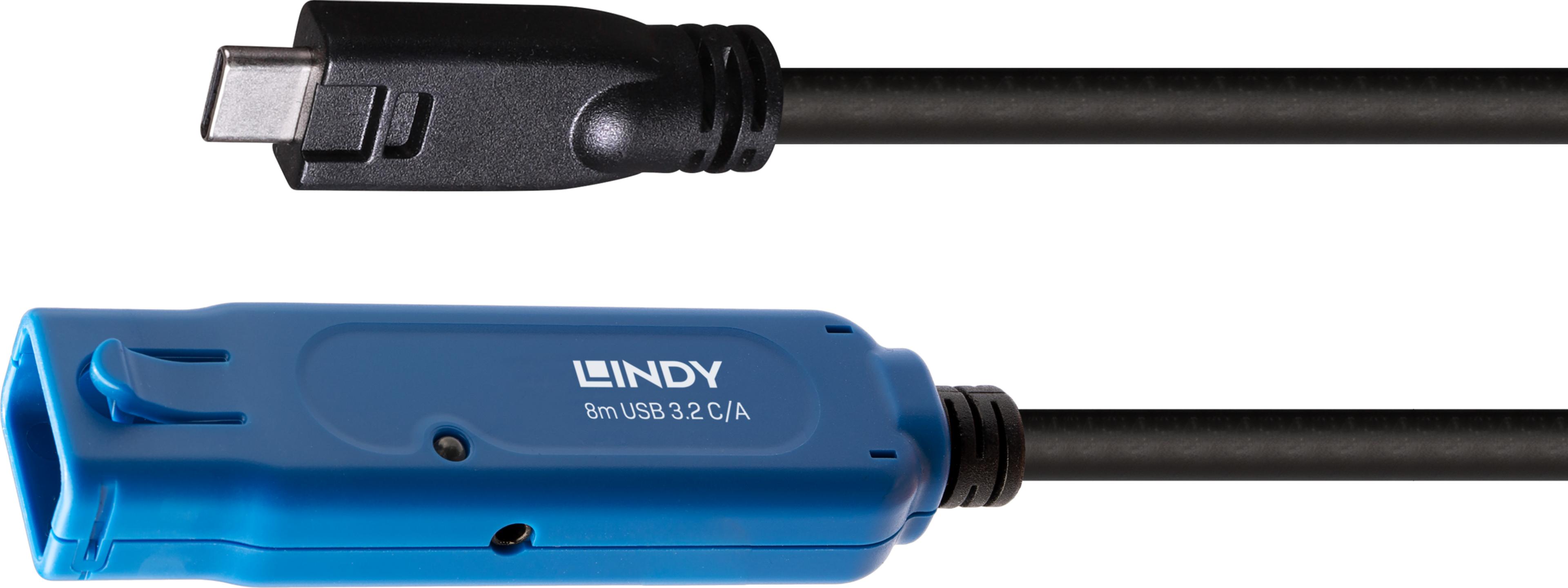 LINDY USB-C-A Active Extension Cable 8m