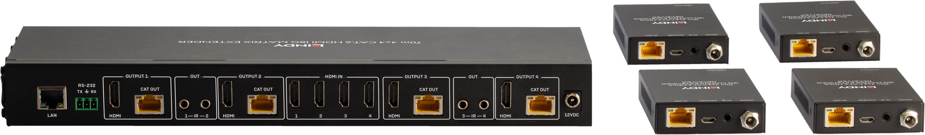 Extensor LINDY HDMI 4x4 Matrix Cat6 70 m