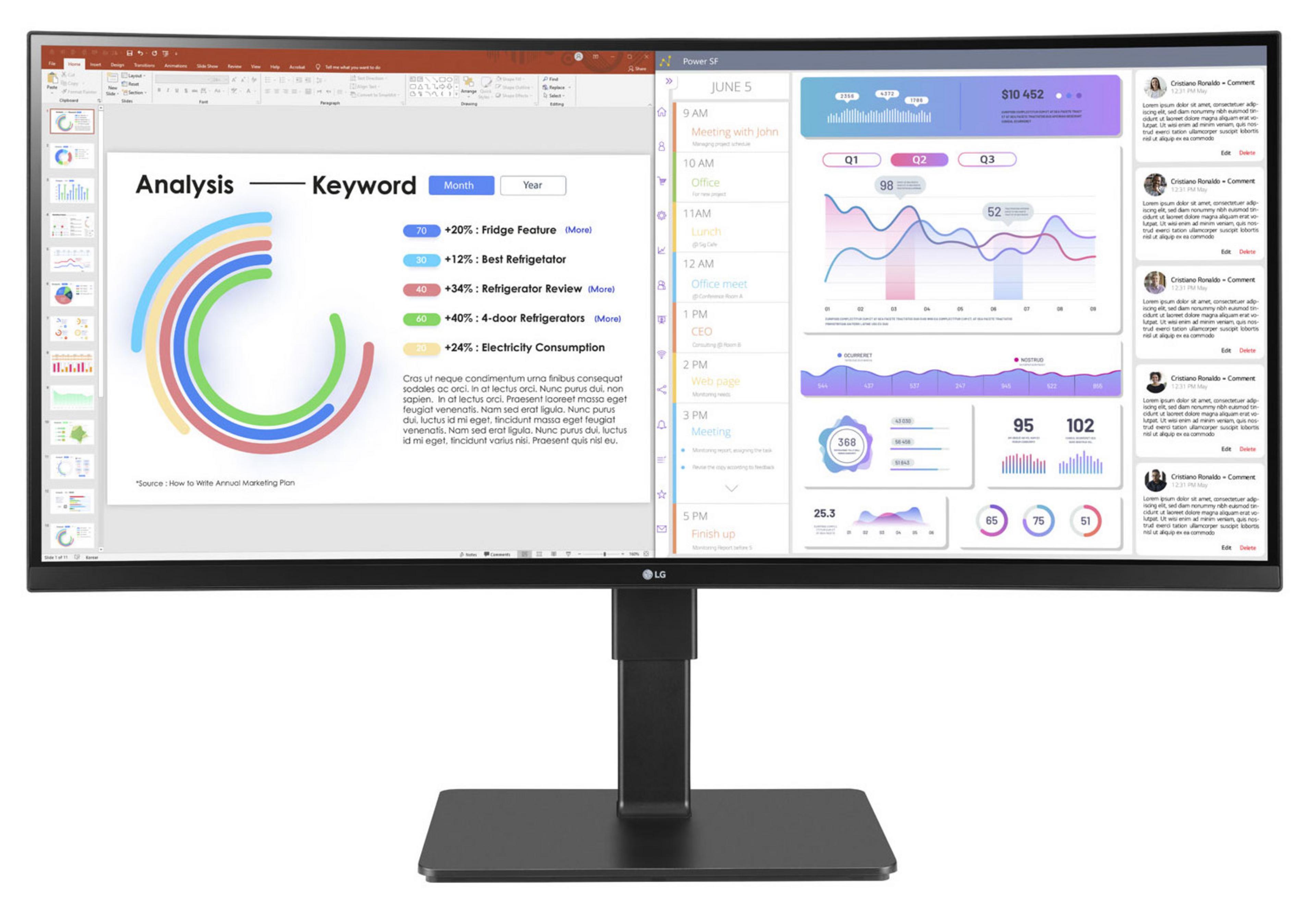 LG 34BQ77QB-B Curved Monitor
