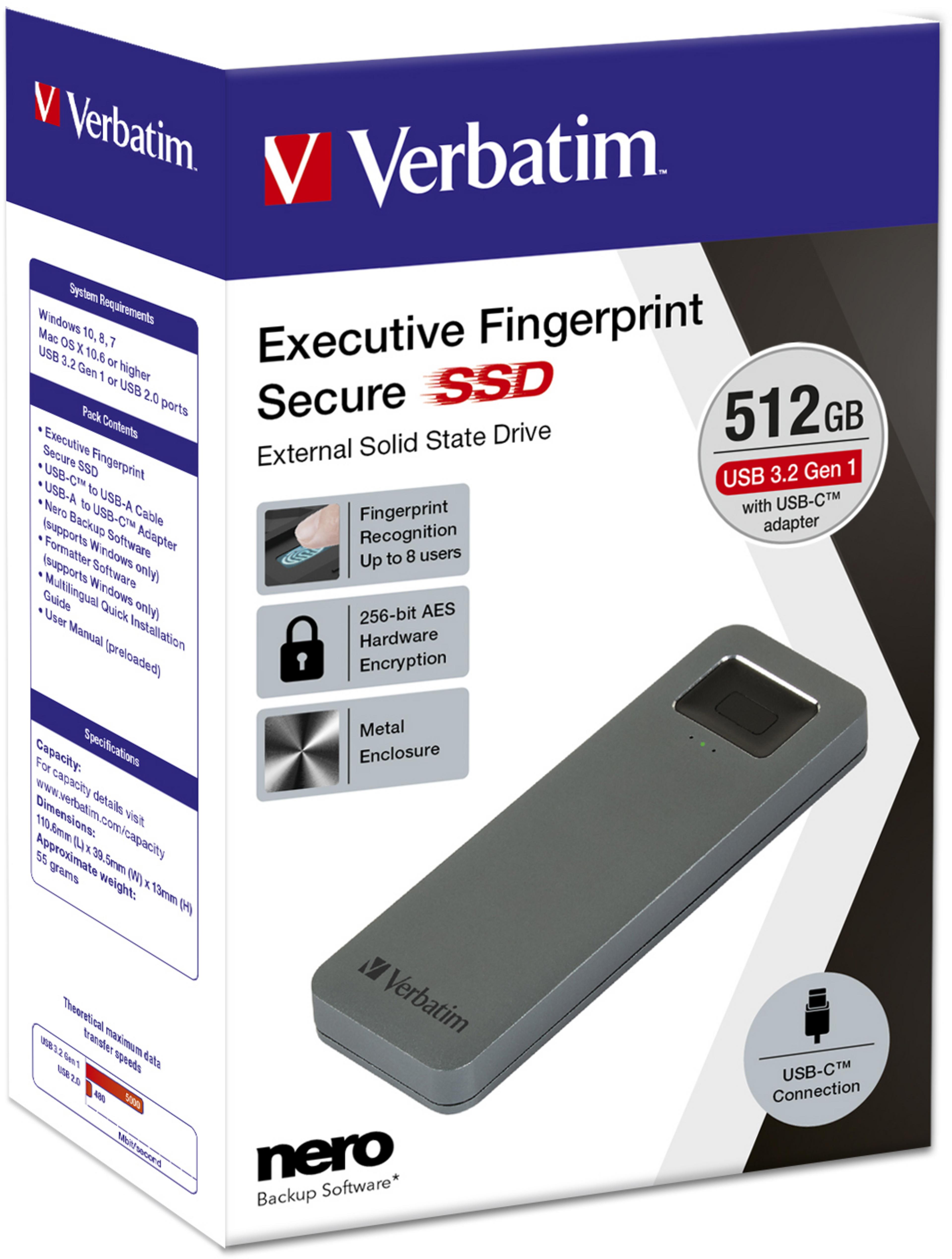 Verbatim Executive Fingerprint 512GB SSD