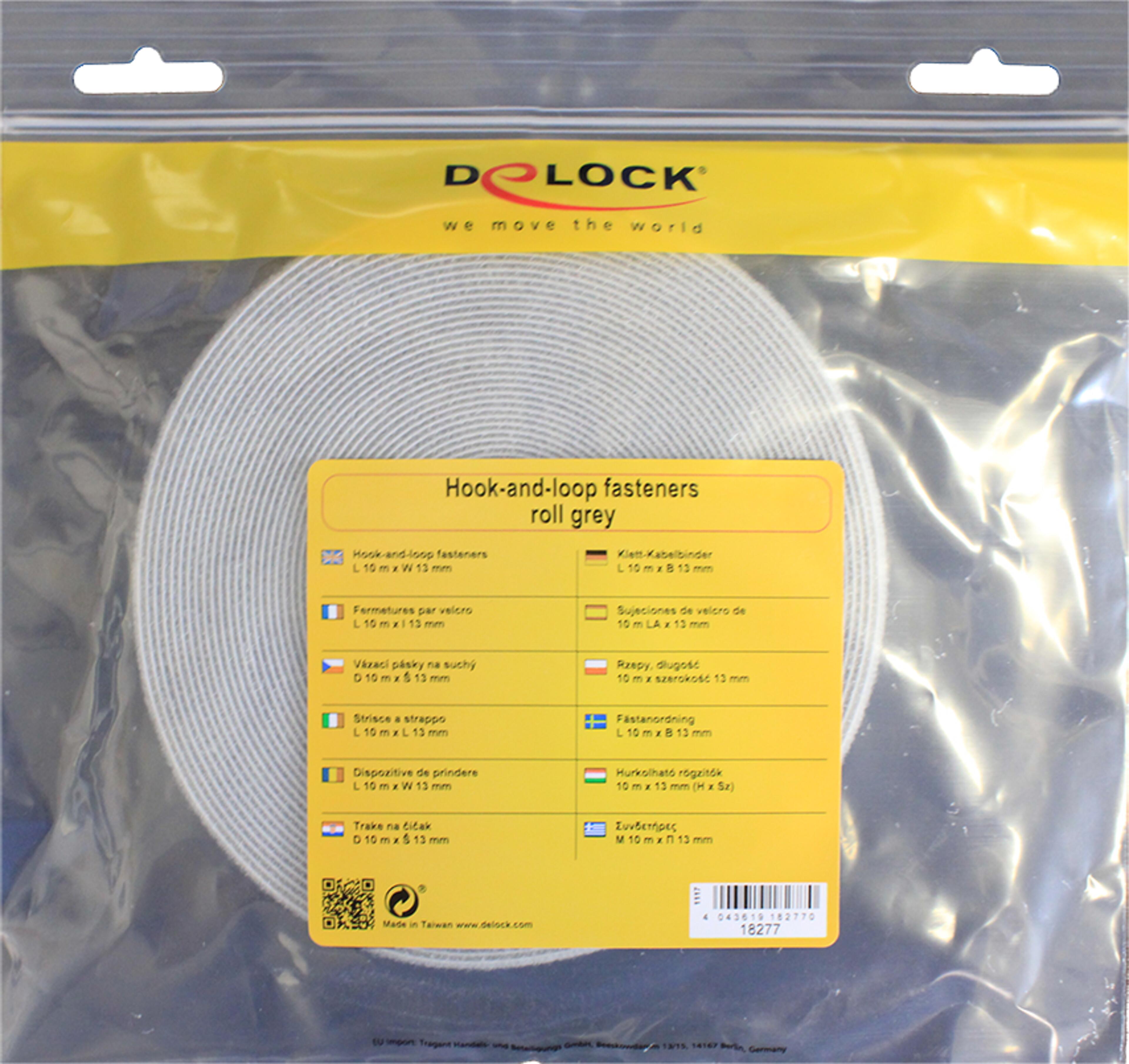 Vazače kab. suchý zip role 10000 mm šedé