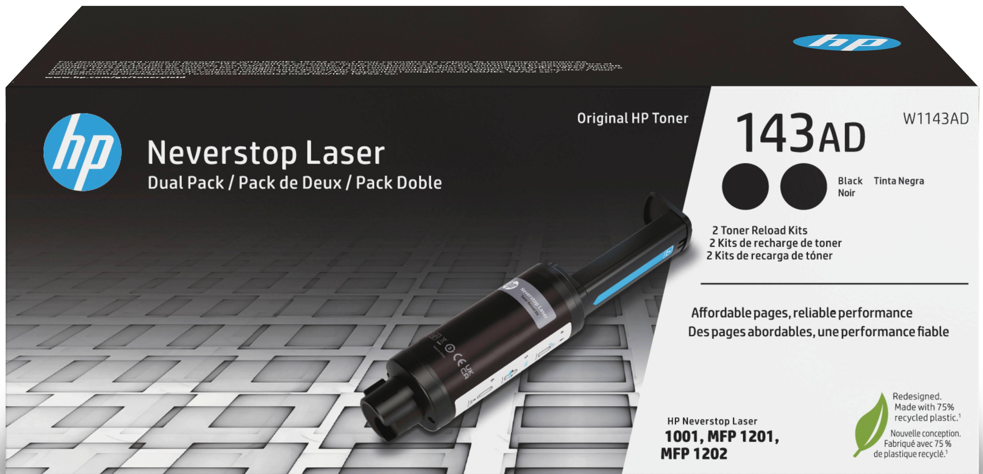 HP 143AD Neverstop Toner Black 2-pack