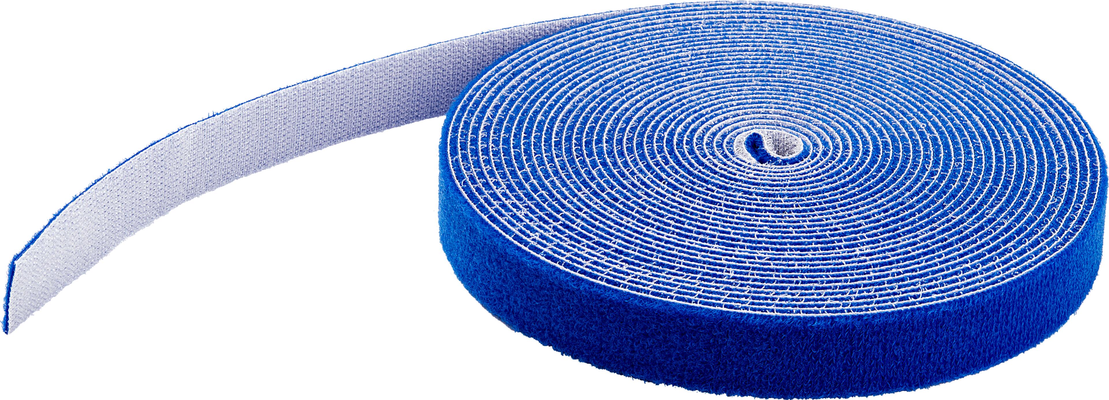 Hook-and-Loop Cable Tie Roll 7.62m Blue