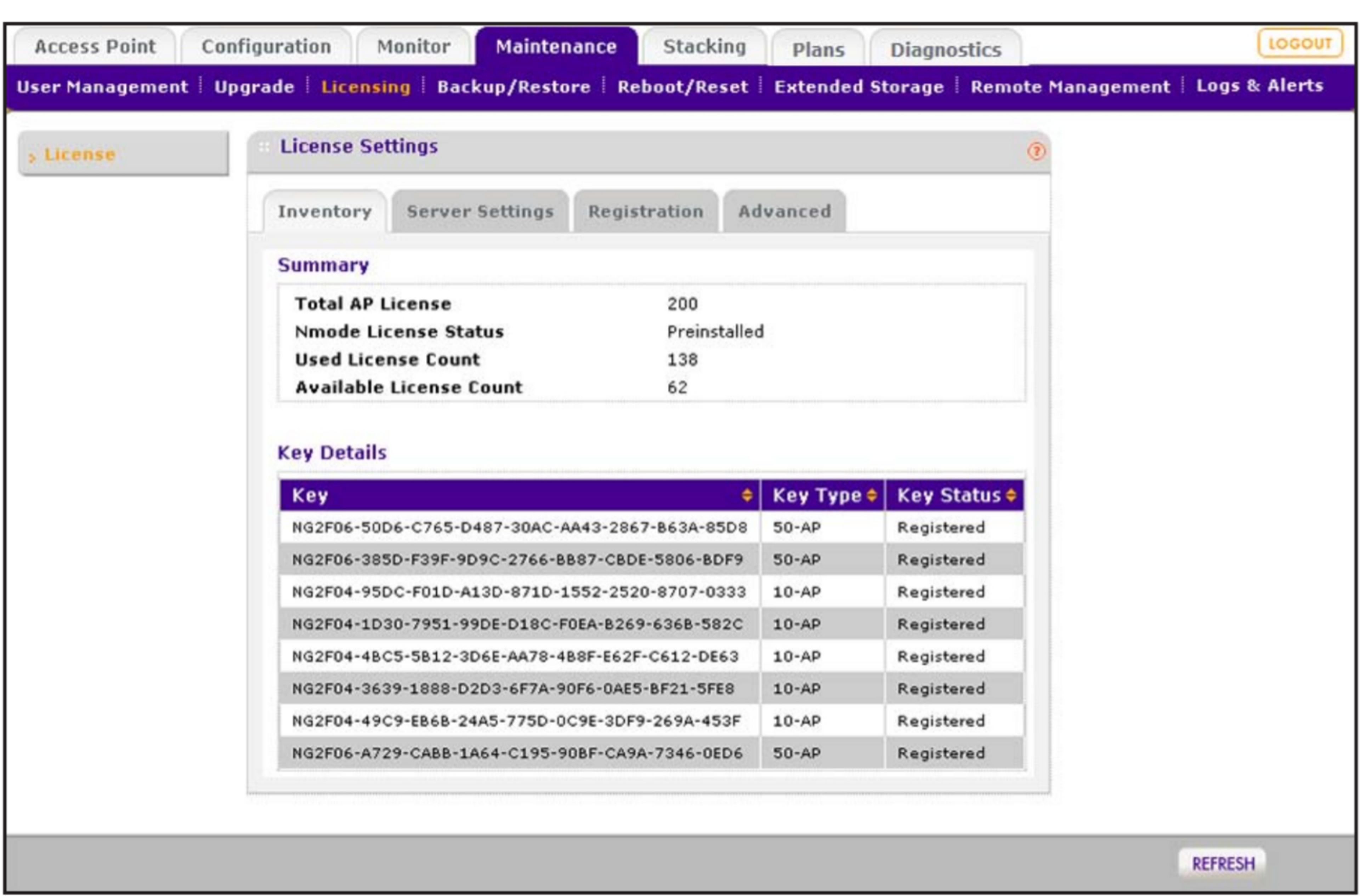 Mise à niveau progr. licence NETGEAR 5AP