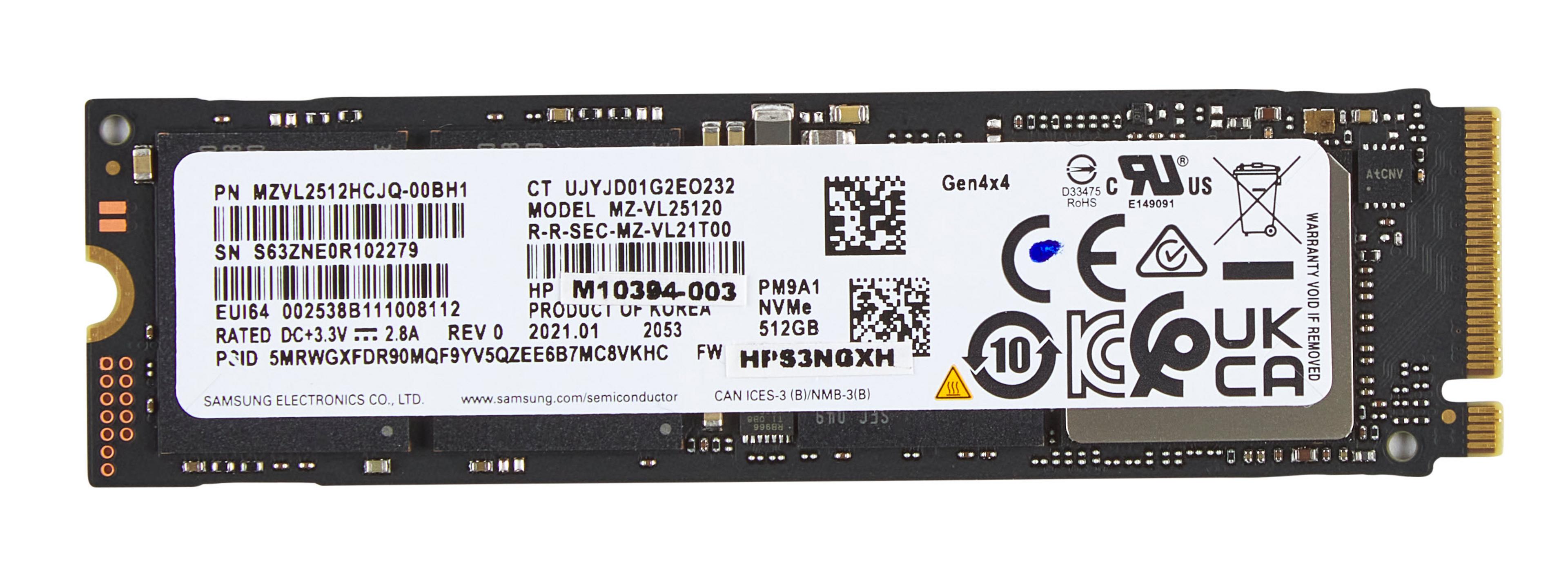 HP 512GB M.2 PCIe NVMe SSD