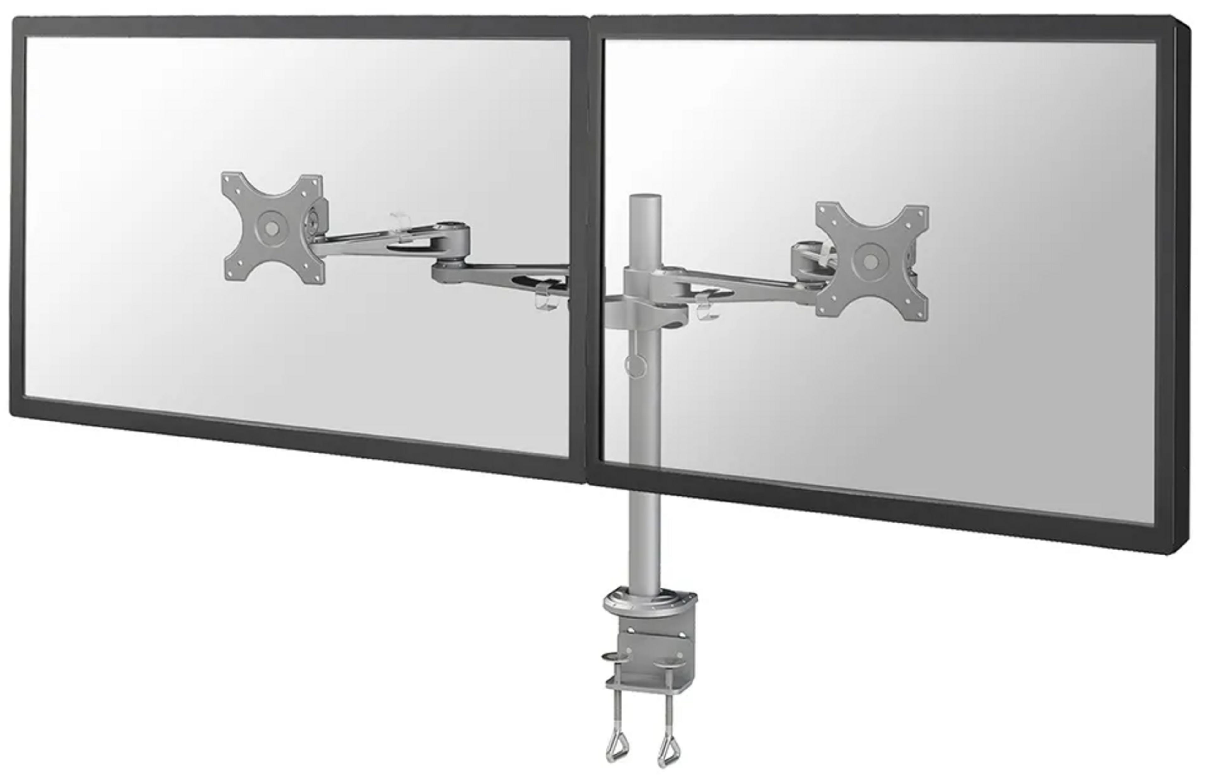 Neomounts Dual Monitor Arm Desk Silver