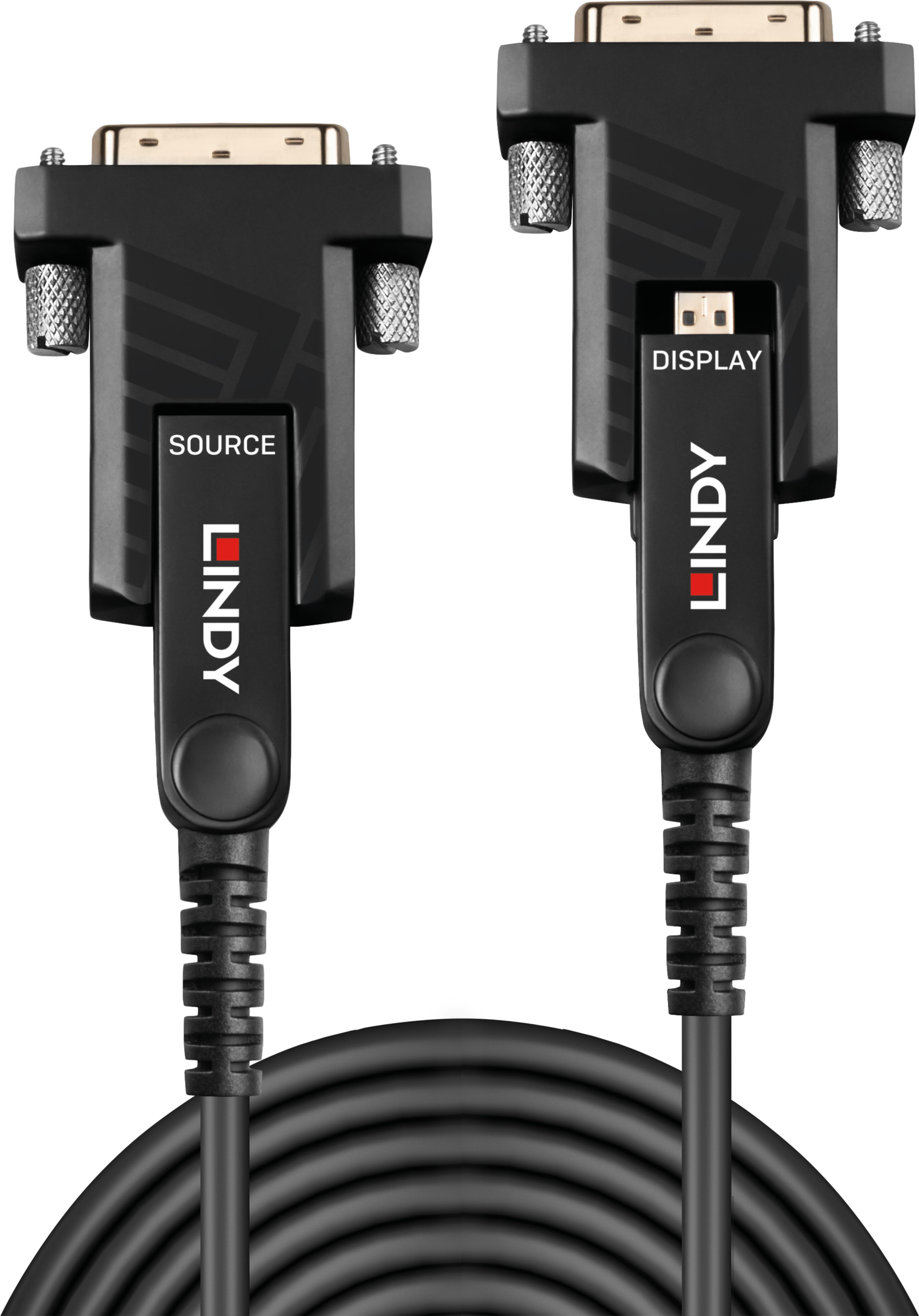 Câble hyb. LINDY microHDMI/HDMI/DVI 100m