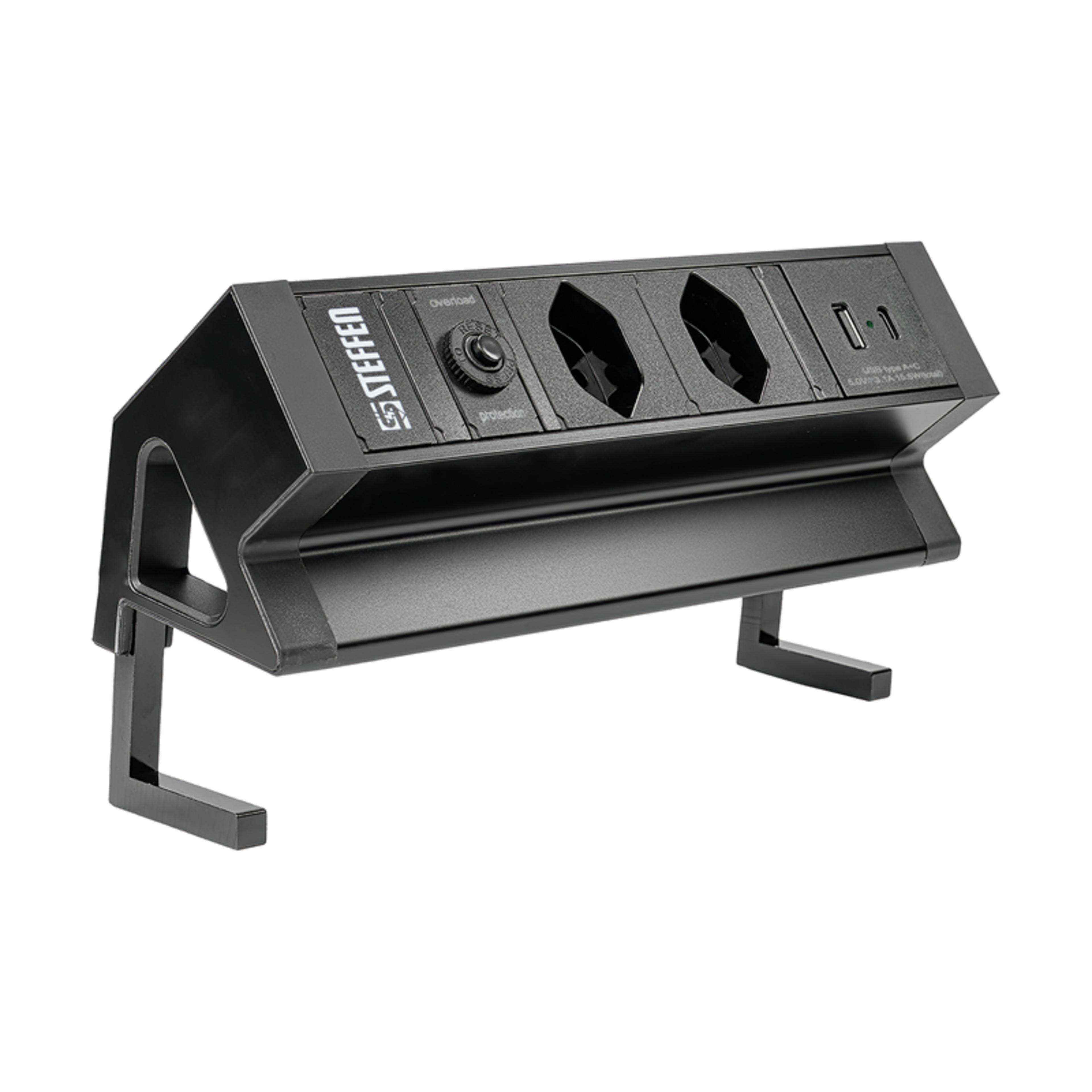 Steffen Alu DESK 2xT13 1,5 m schwarz