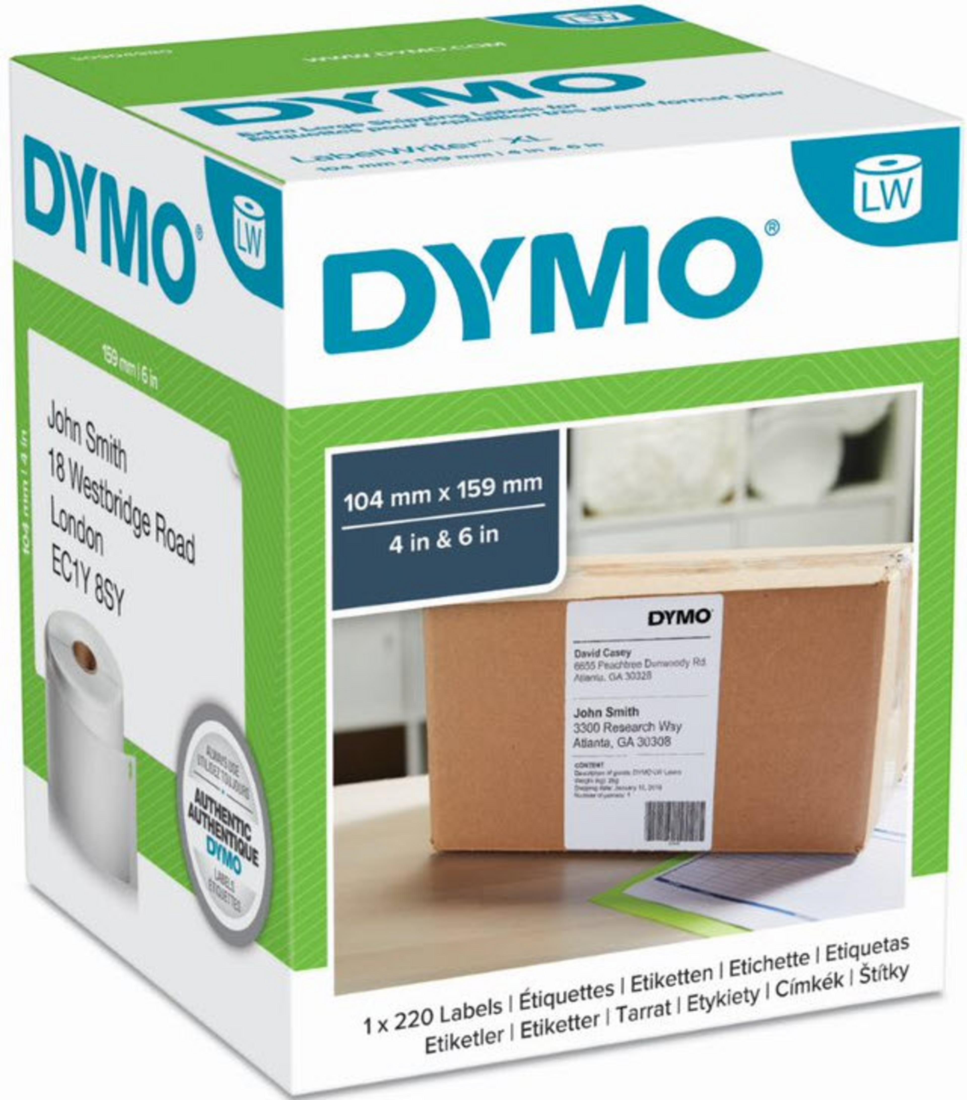 Etiquetas envío Dymo 104x159 mm blanco
