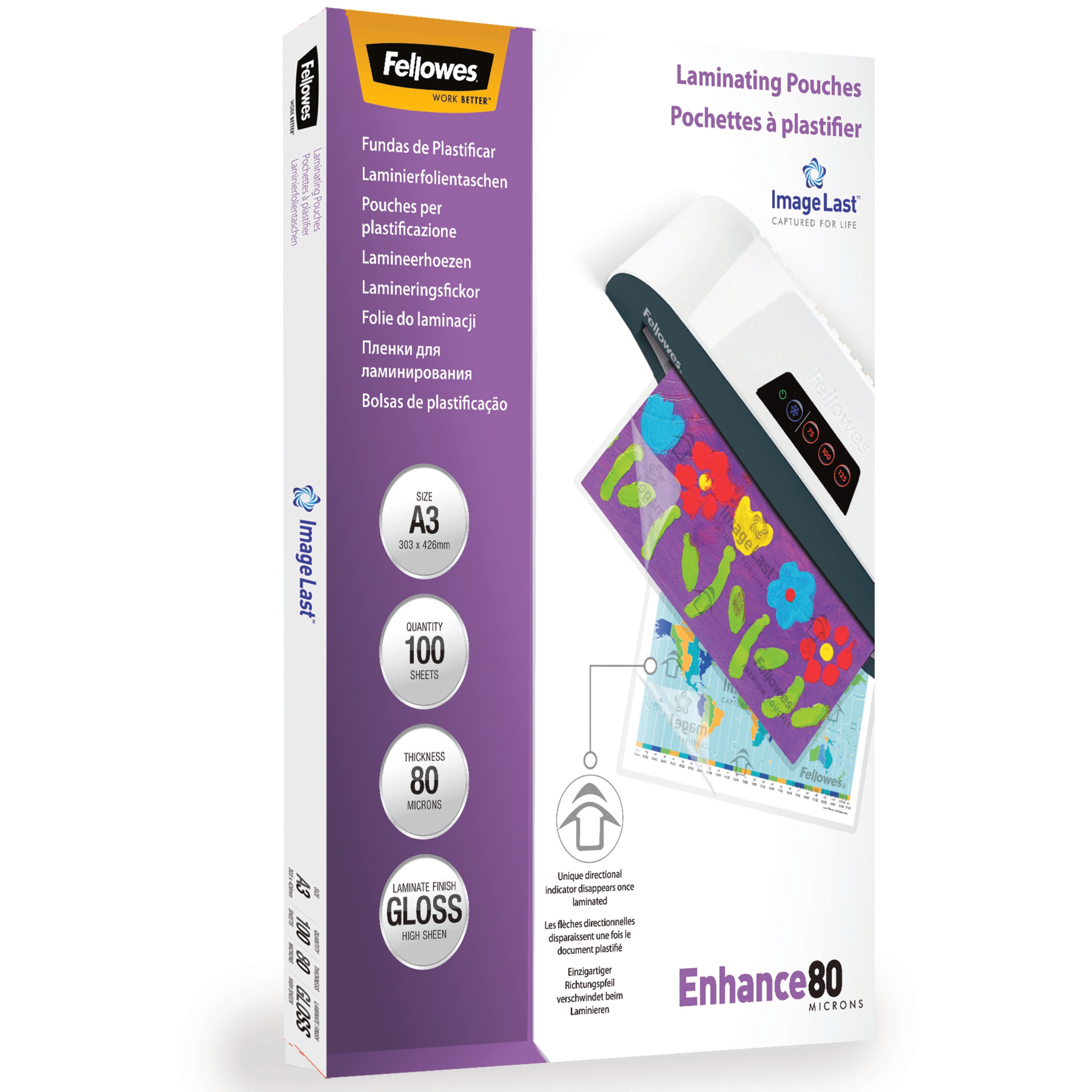 Woreczki do lamin Fellowes A3 80µ 100szt