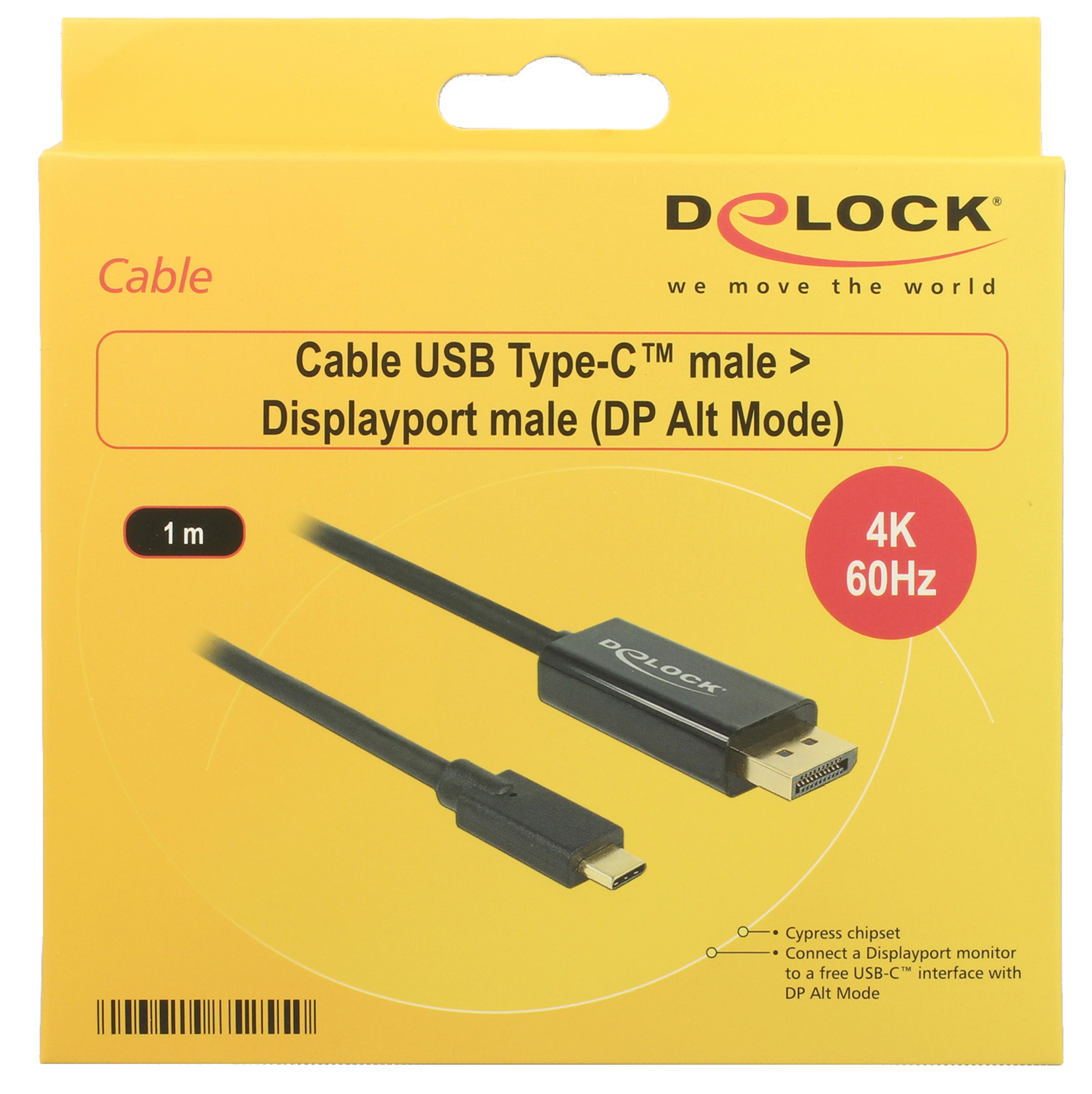 Cable USB Type-C/m - DisplayPort/m 1m