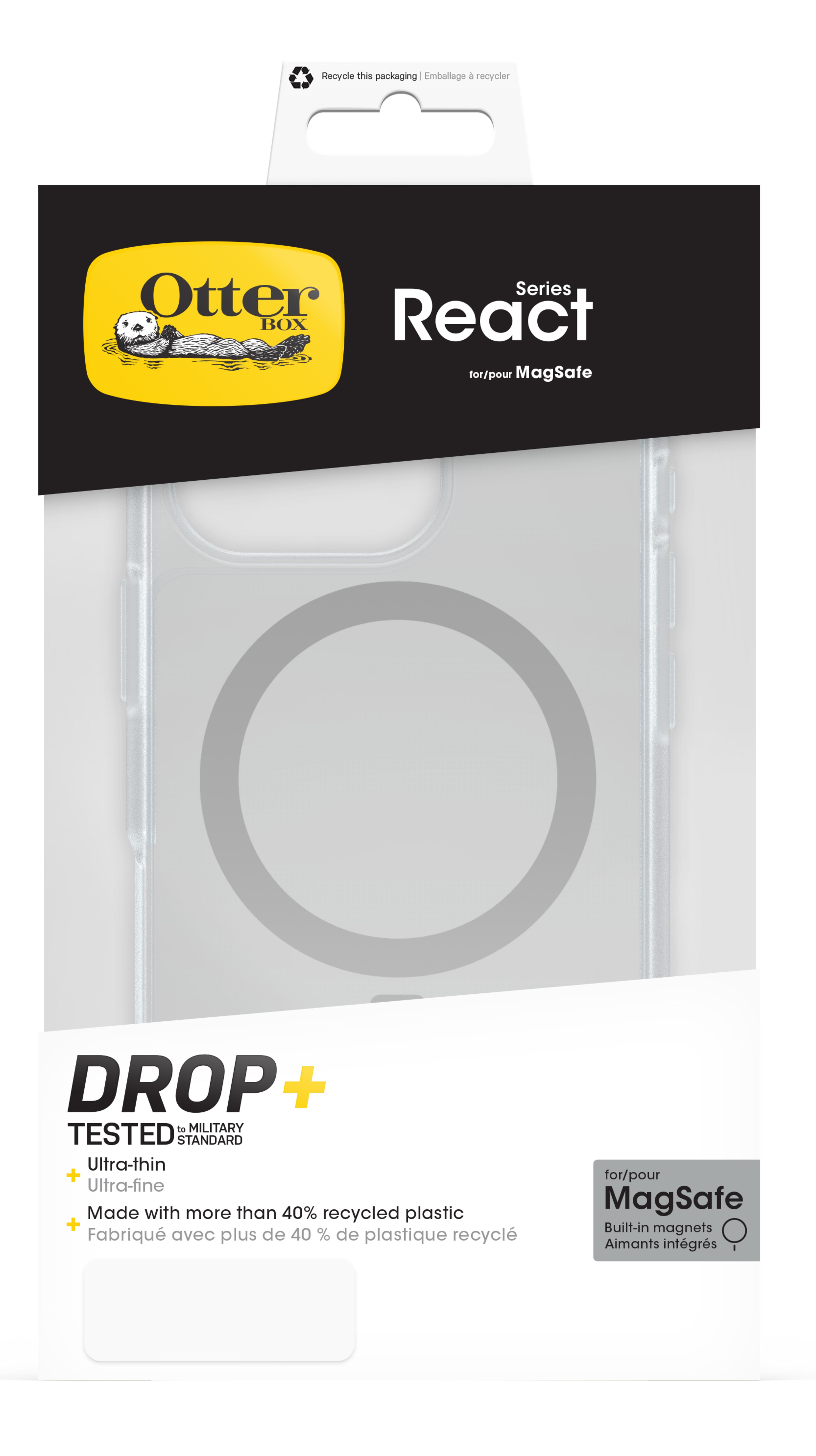 Funda OtterBox React iPhone 16 Pro tras.