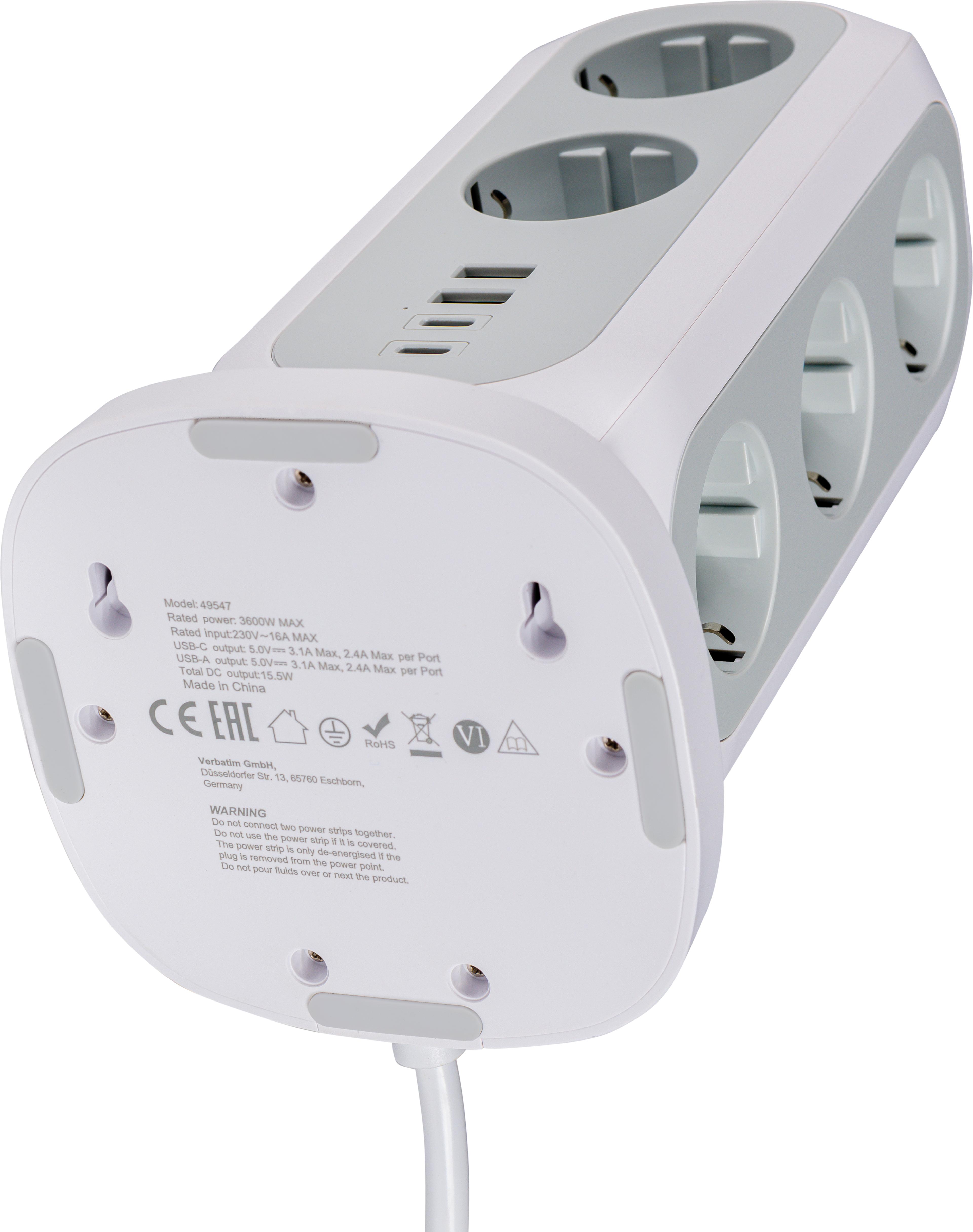 Power Tower 11x AC + 4x USB 2m