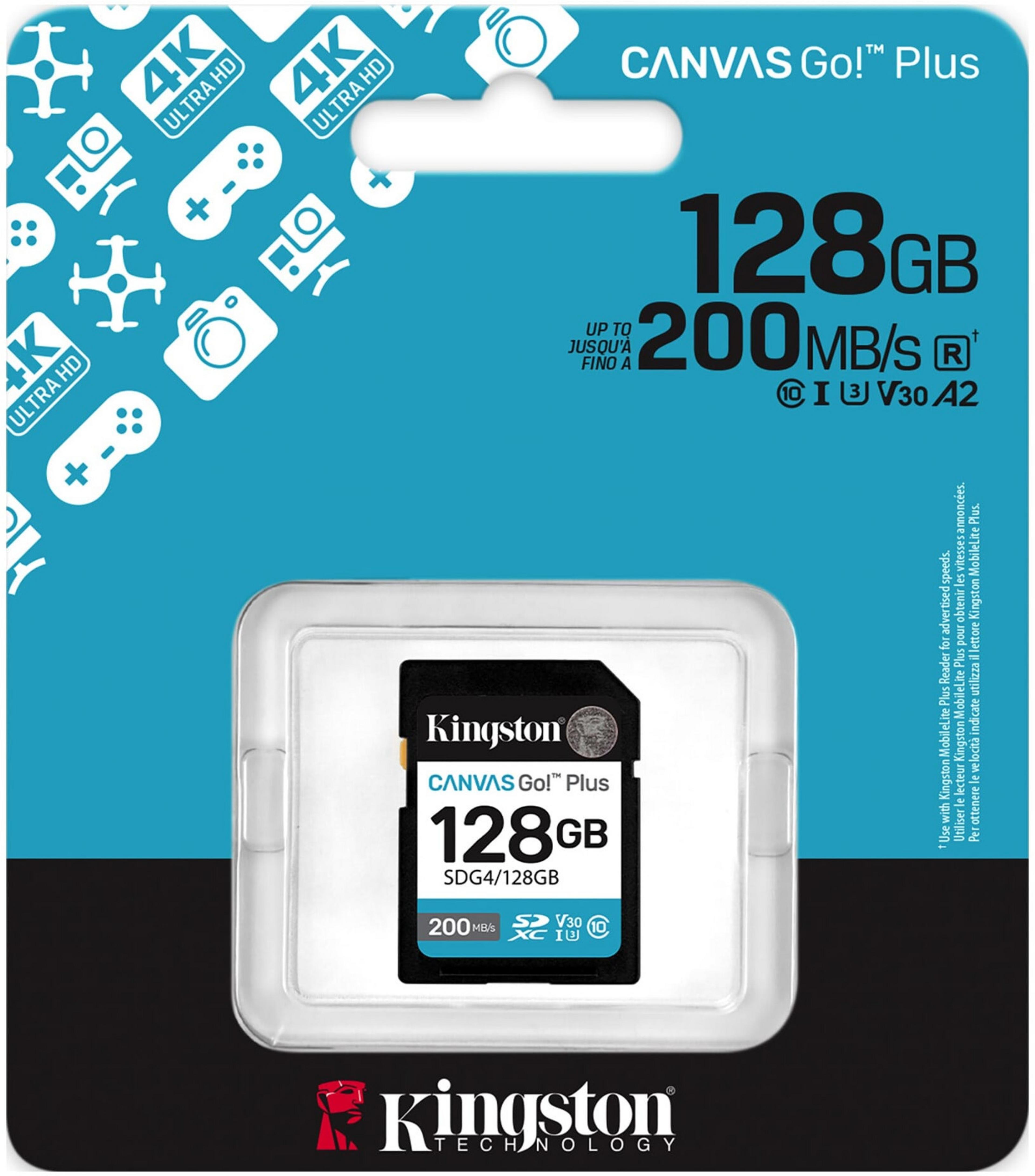 Kingston Canvas Go! Plus SDG4 128GB SDXC