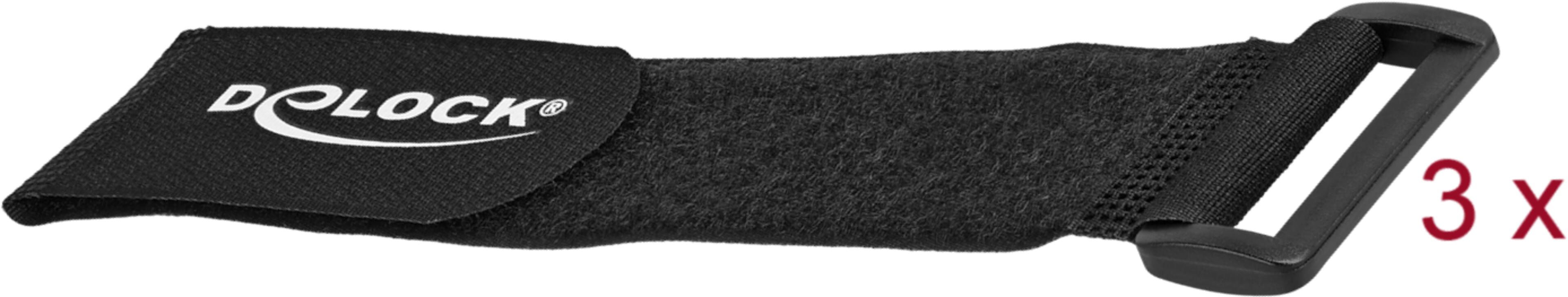 Hook-and-Loop Cable Tie 280mm Black 3x