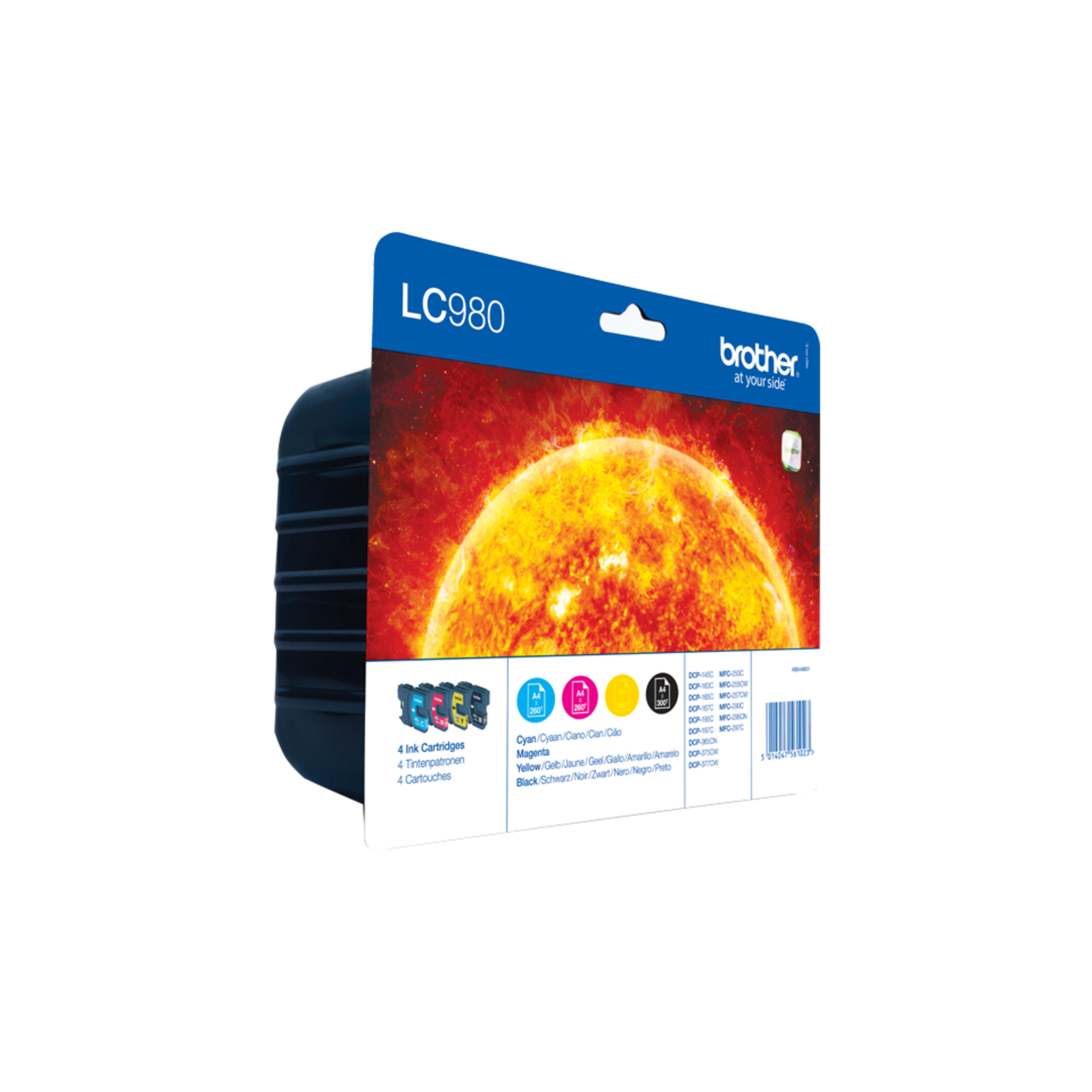 Brother LC-980 Ink BK/C/Y/M Value Pack