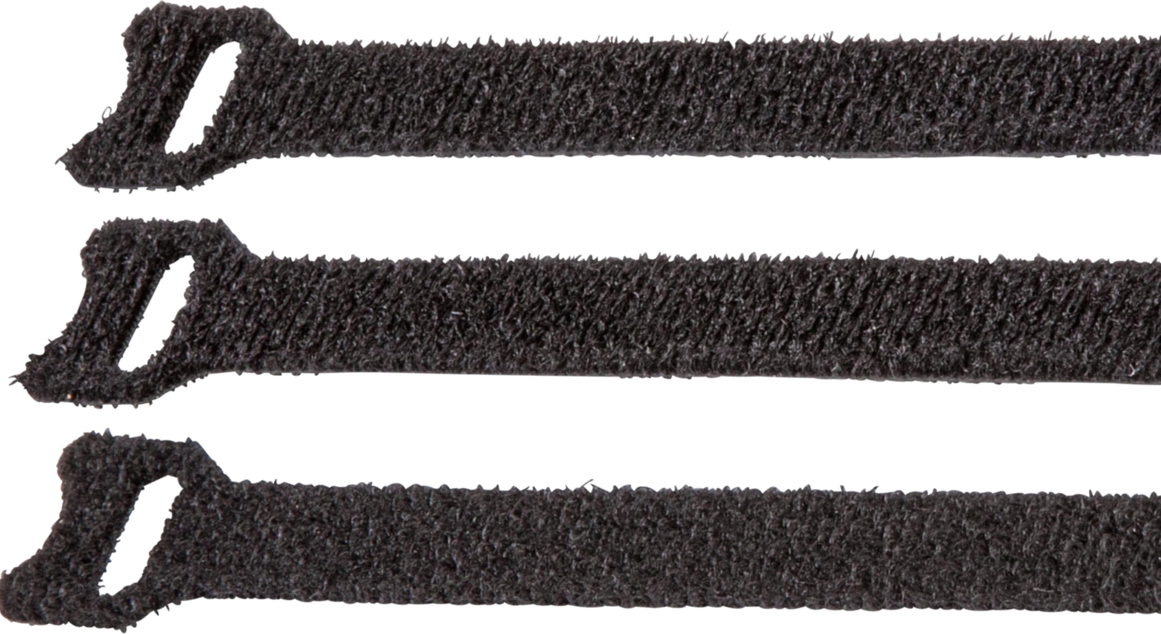 Hook-and-Loop Cable Ties 200mm Black 20x