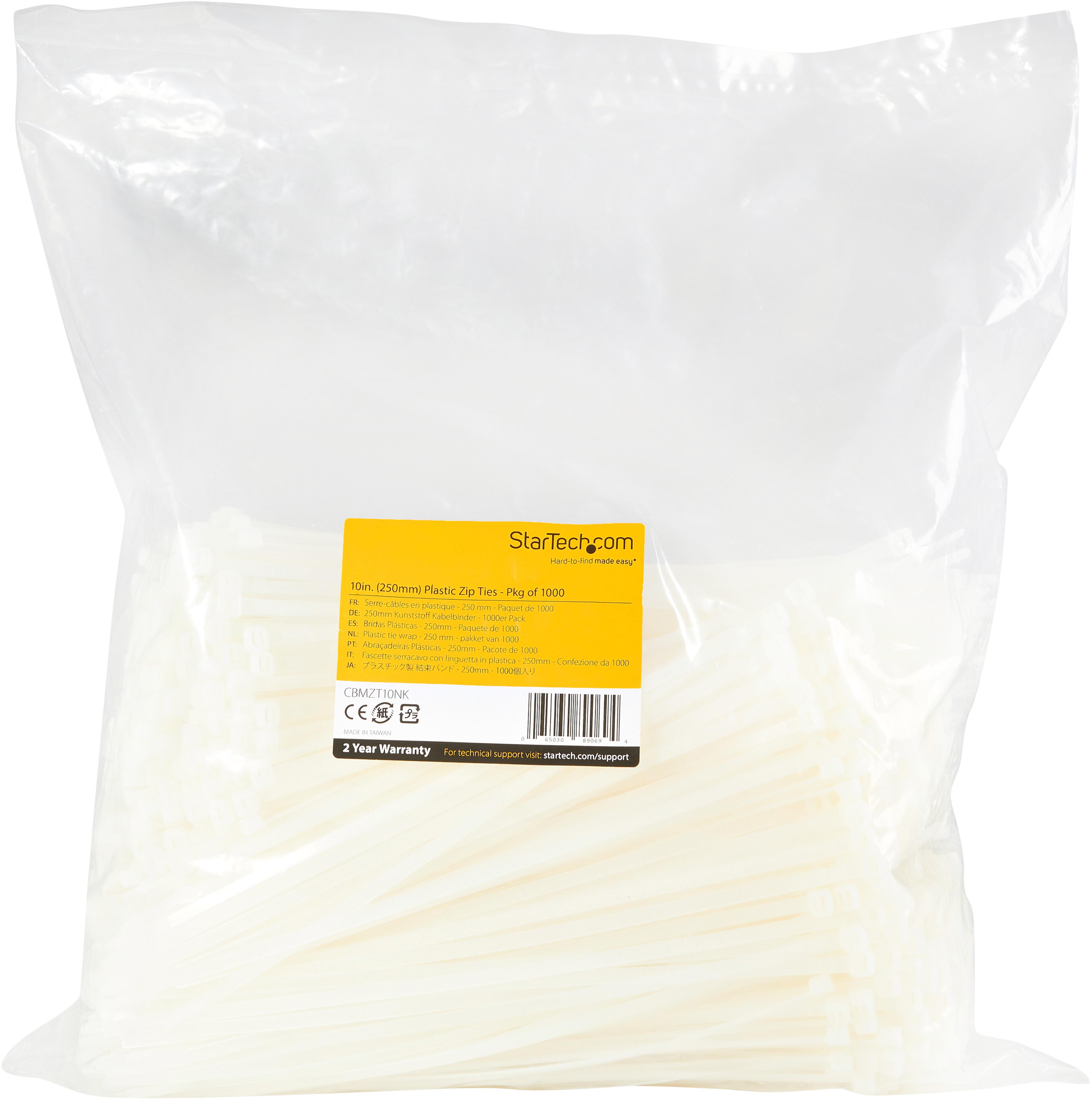 Vazače kabelů 250x4 mm (L+B) 1000ks bílé