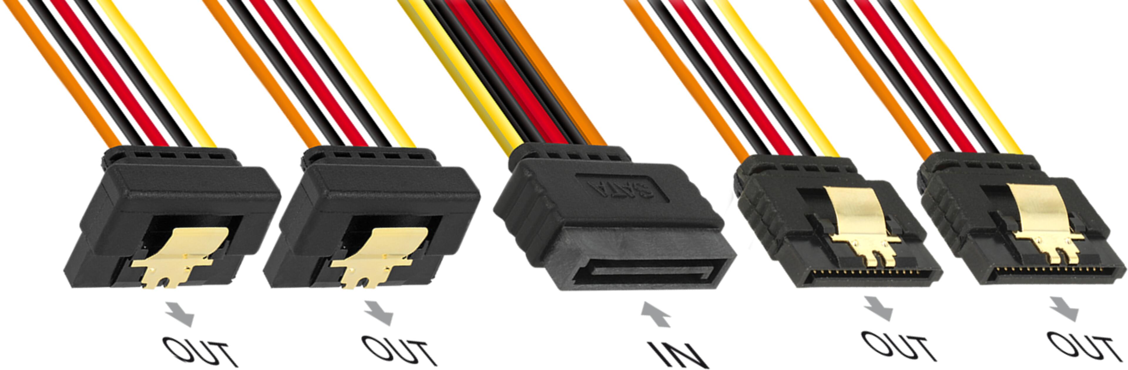 Power Adapter SATA/m - 4x SATA/f 0.3m