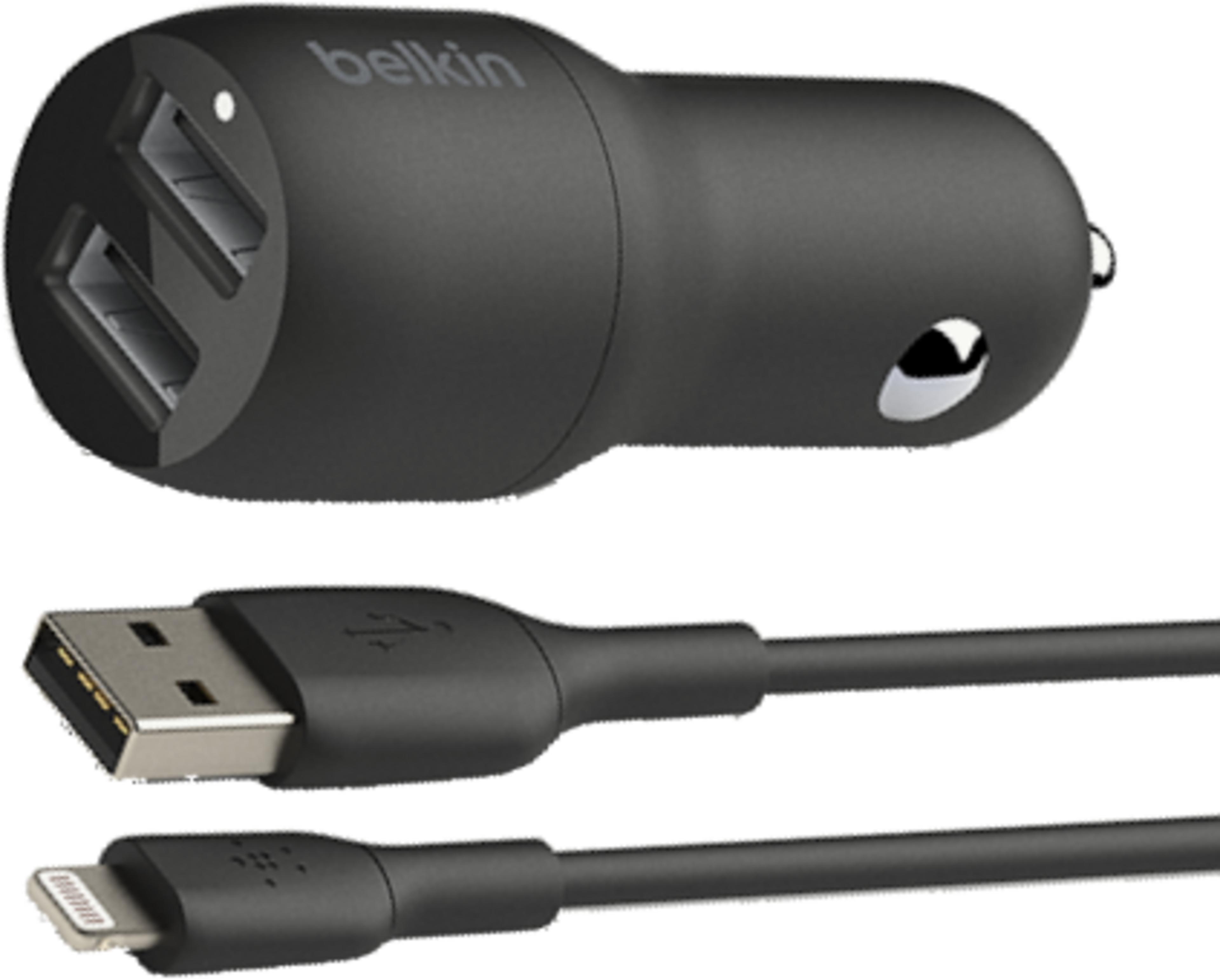 Belkin Dual USB-A Car Charger Black