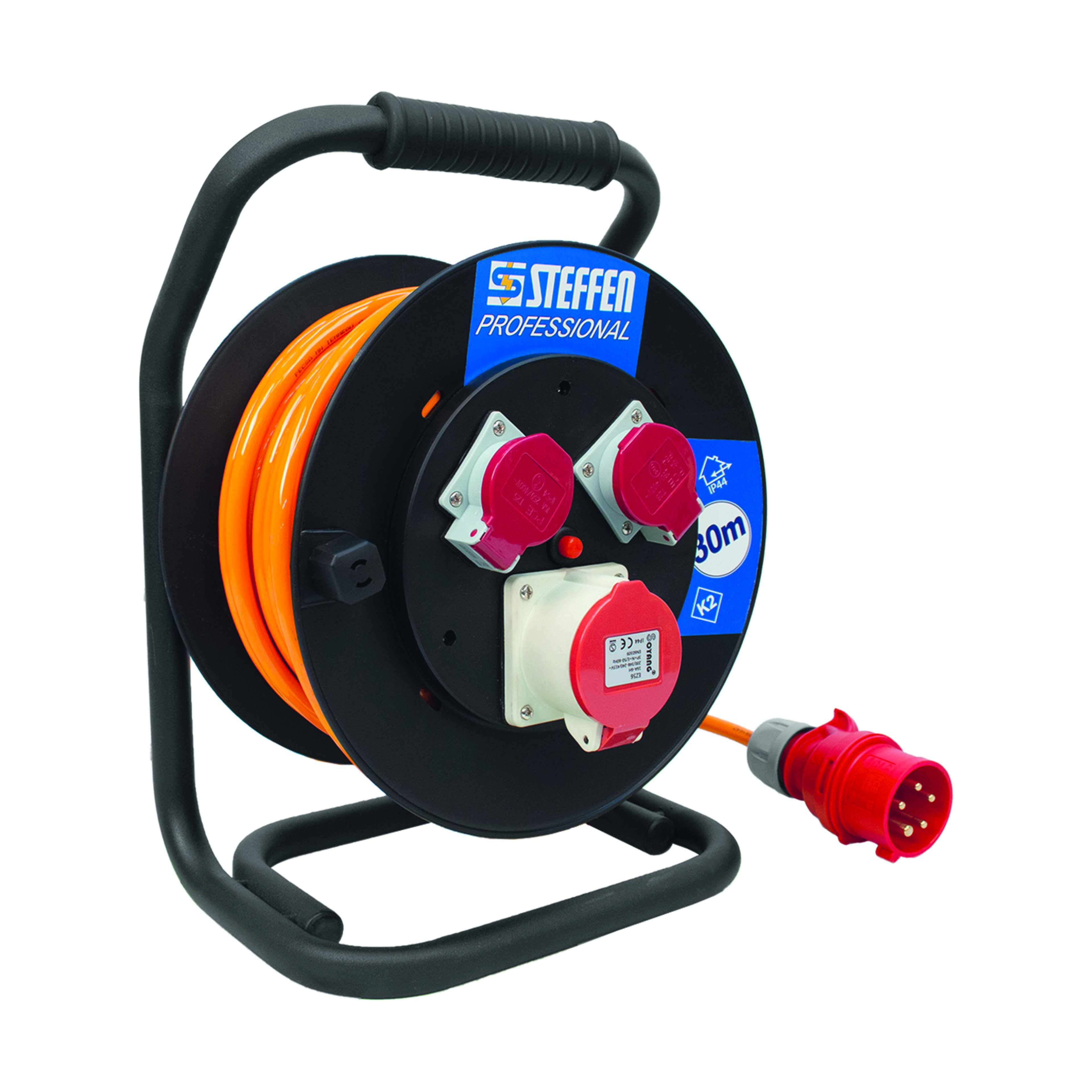Steffen Kabelrolle 1xCEE16/5 + 2xT2, 30m