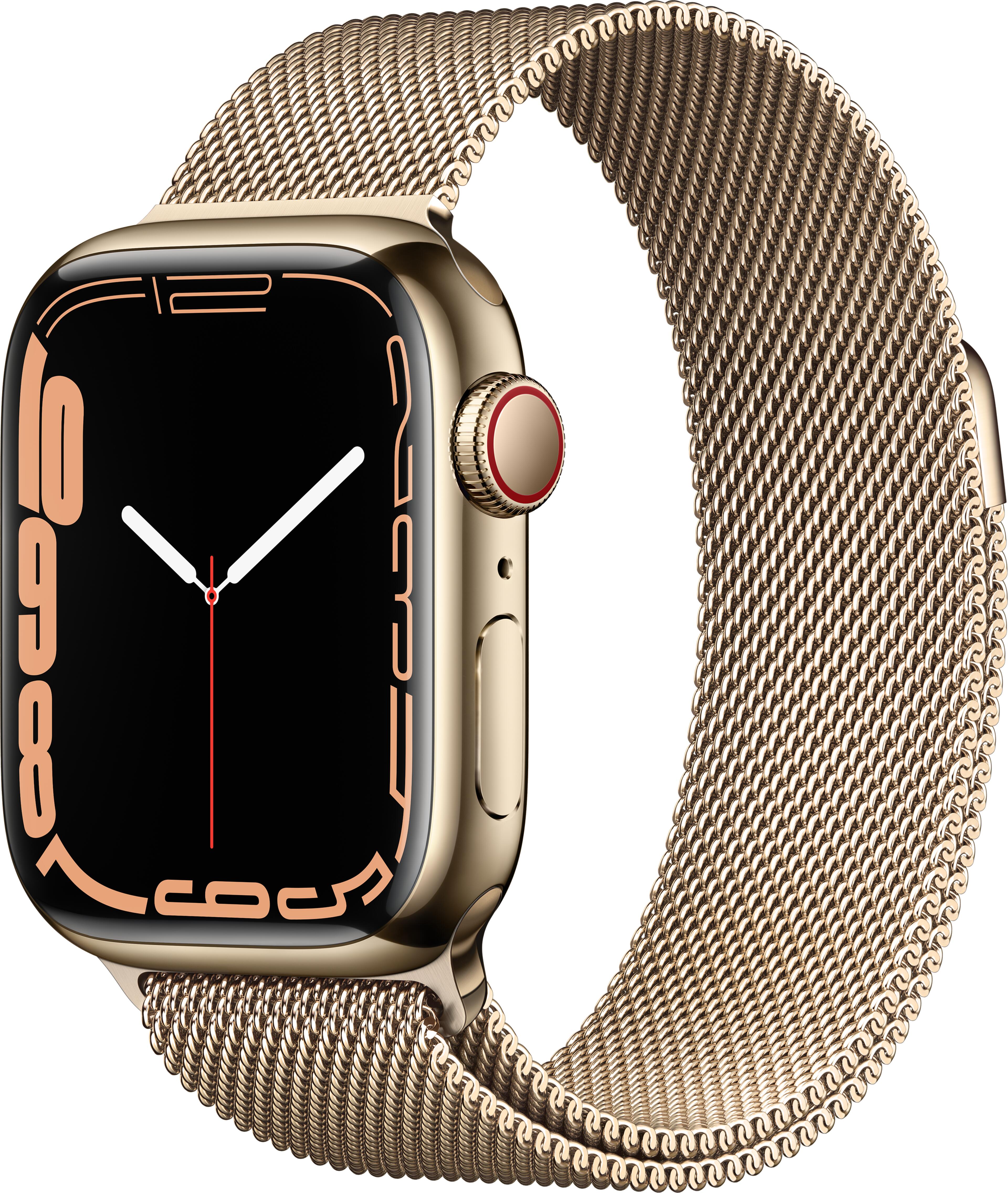 Apple Watch S7 GPS+LTE 41mm Stahl gold