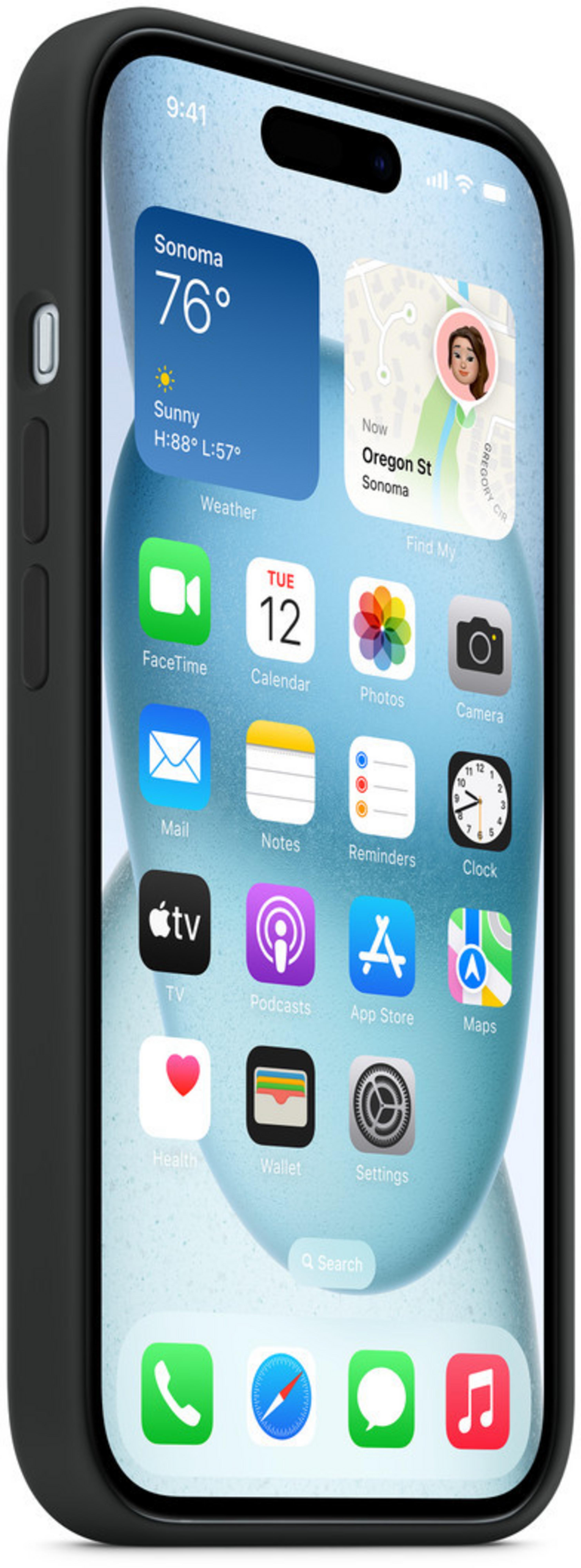 Apple iPhone 15 Silikon Case schwarz