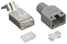 Stecker RJ45 Cat6a STP grau 100 Stück
